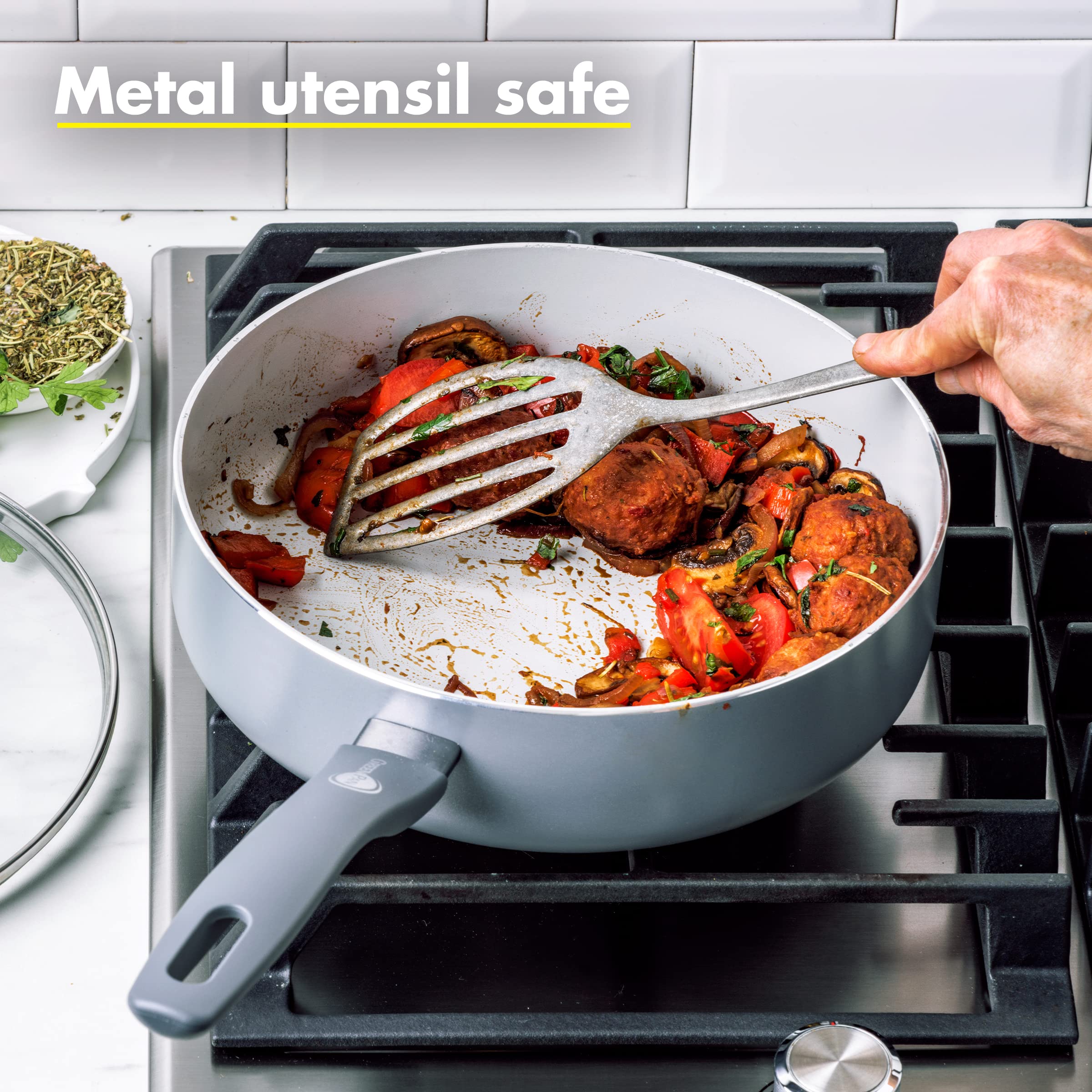 GreenPan Dover Healthy Ceramic Nonstick, 3QT Saute Pan Jumbo Cooker