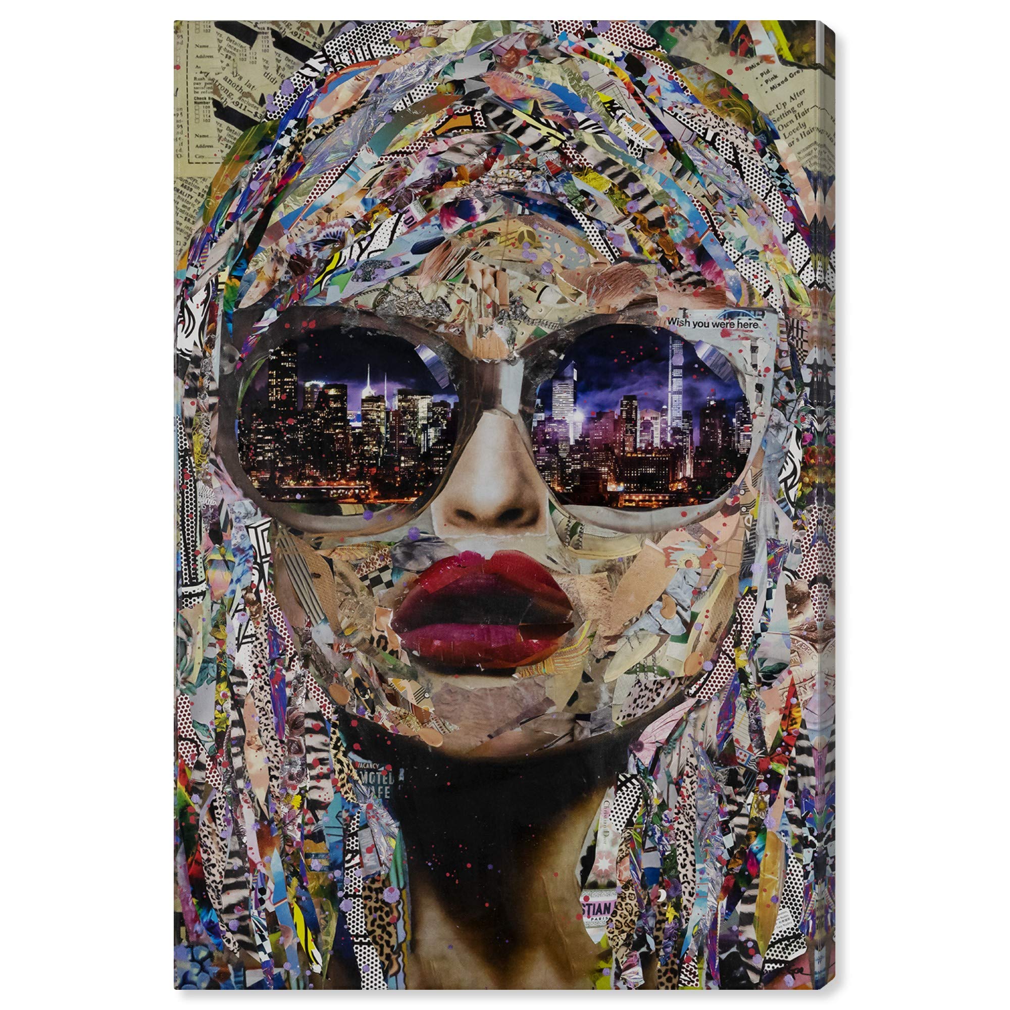 The Oliver Gal Artist Co. Fashion and Glam Wall Art Canvas Prints 'Katy Hirschfeld-Timing is Now' Portraits Home Décor, 24" x 36", Red, Gray