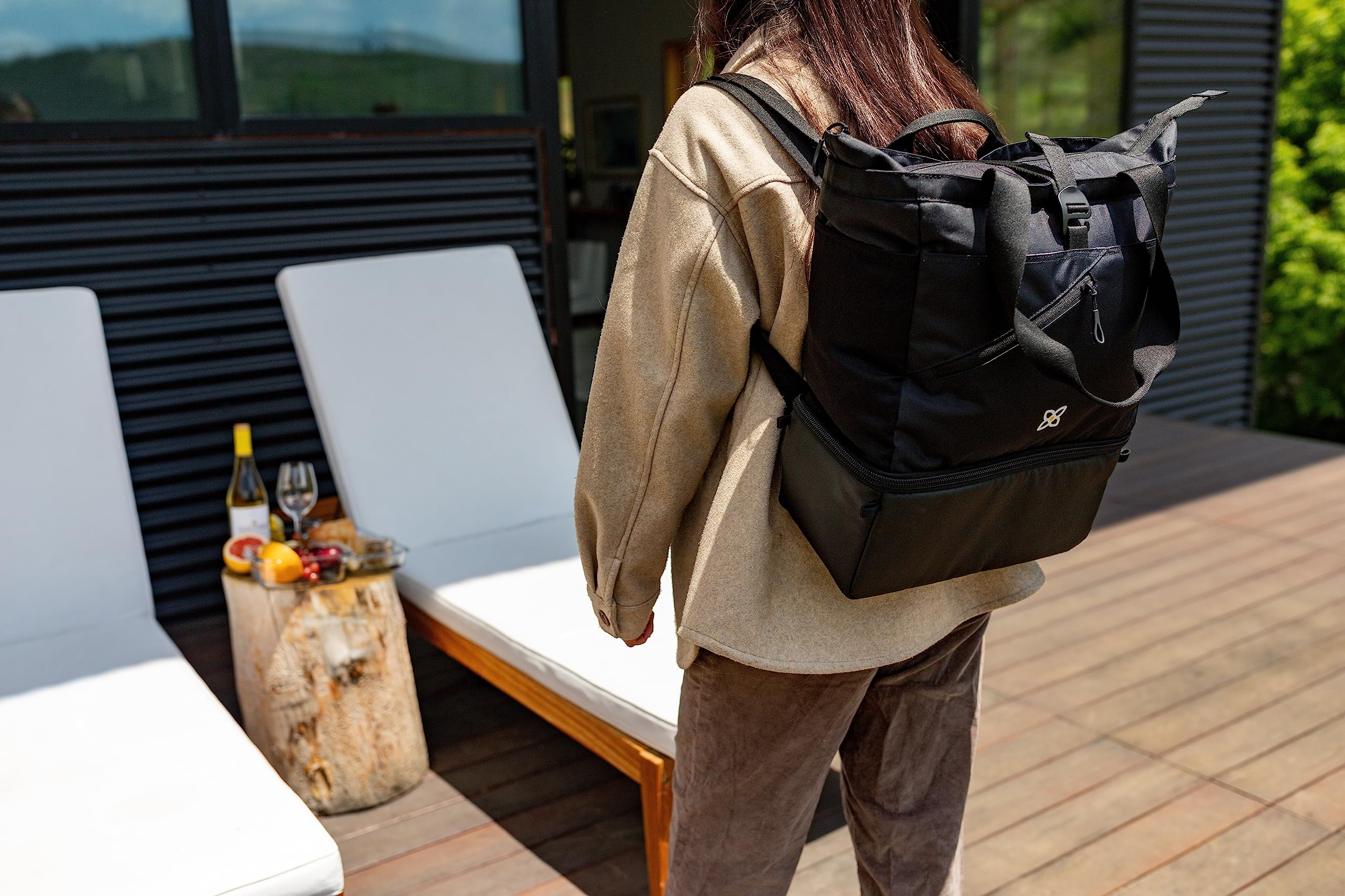 Sherpani Terra, zaino termico convertibile da donna, borsa tote bag, accessori con scomparto isolato portatile per pranzo, spiaggia, piscina, campeggio, lavoro, viaggi, vacanze estive (Raven)