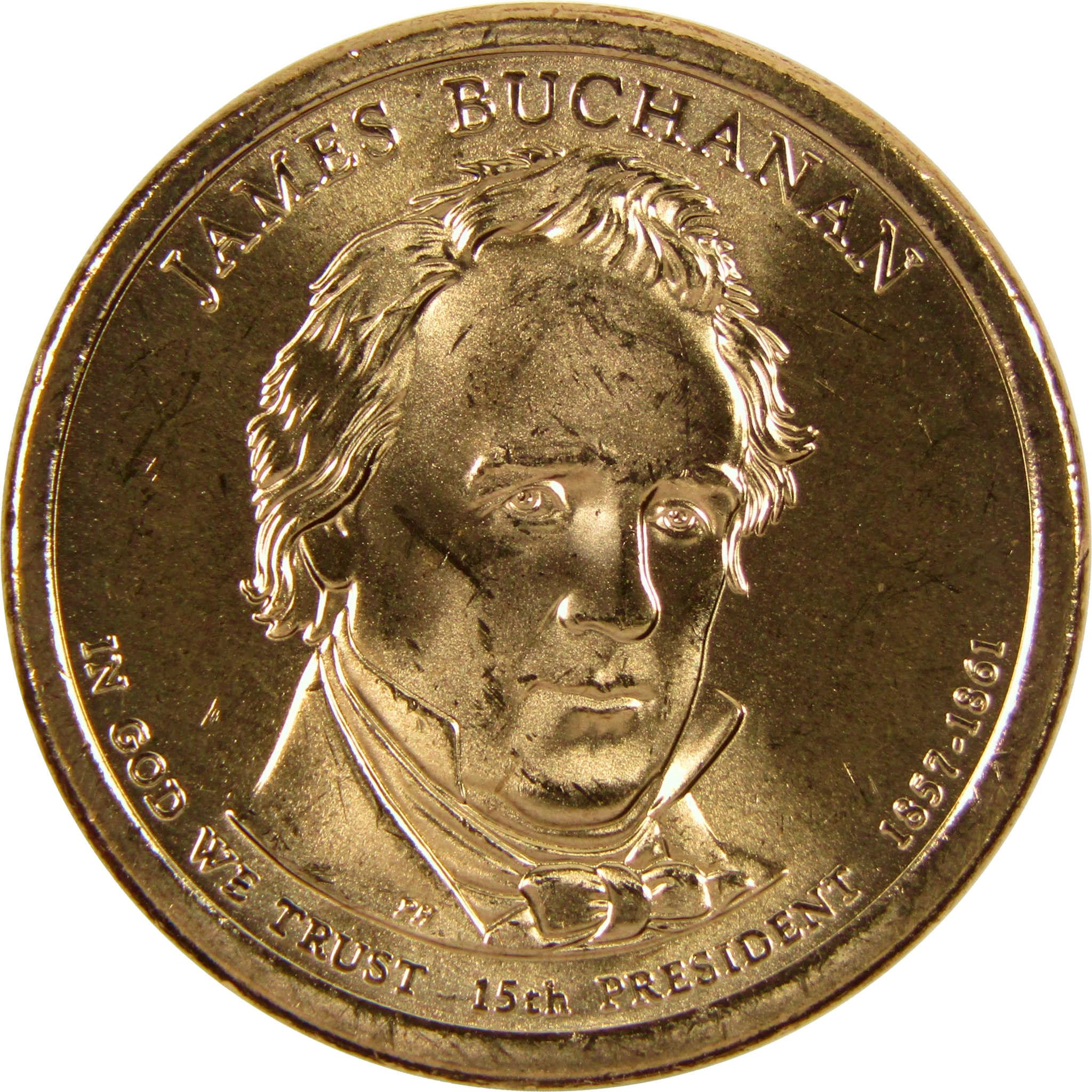 2010 D James Buchanan Presidential Dollar BU Uncirculated $1 Coin
