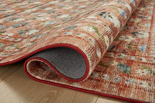 Miniatura 7 de Rifle Paper Co. x Loloi Courtyard Collection COU-05 - Alfombra de pasillo de terracota de 2 pies 6 pulgadas x 7 pies 6 pulgadas. CloudPile