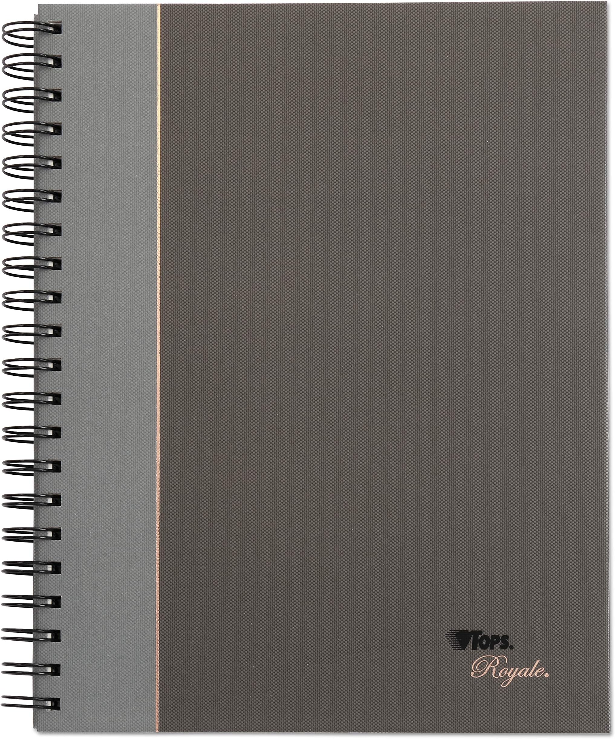 TOPS 25330 Royale Executive Notebook WireO44; gray Geltex Hard Cover44; 96 SH per