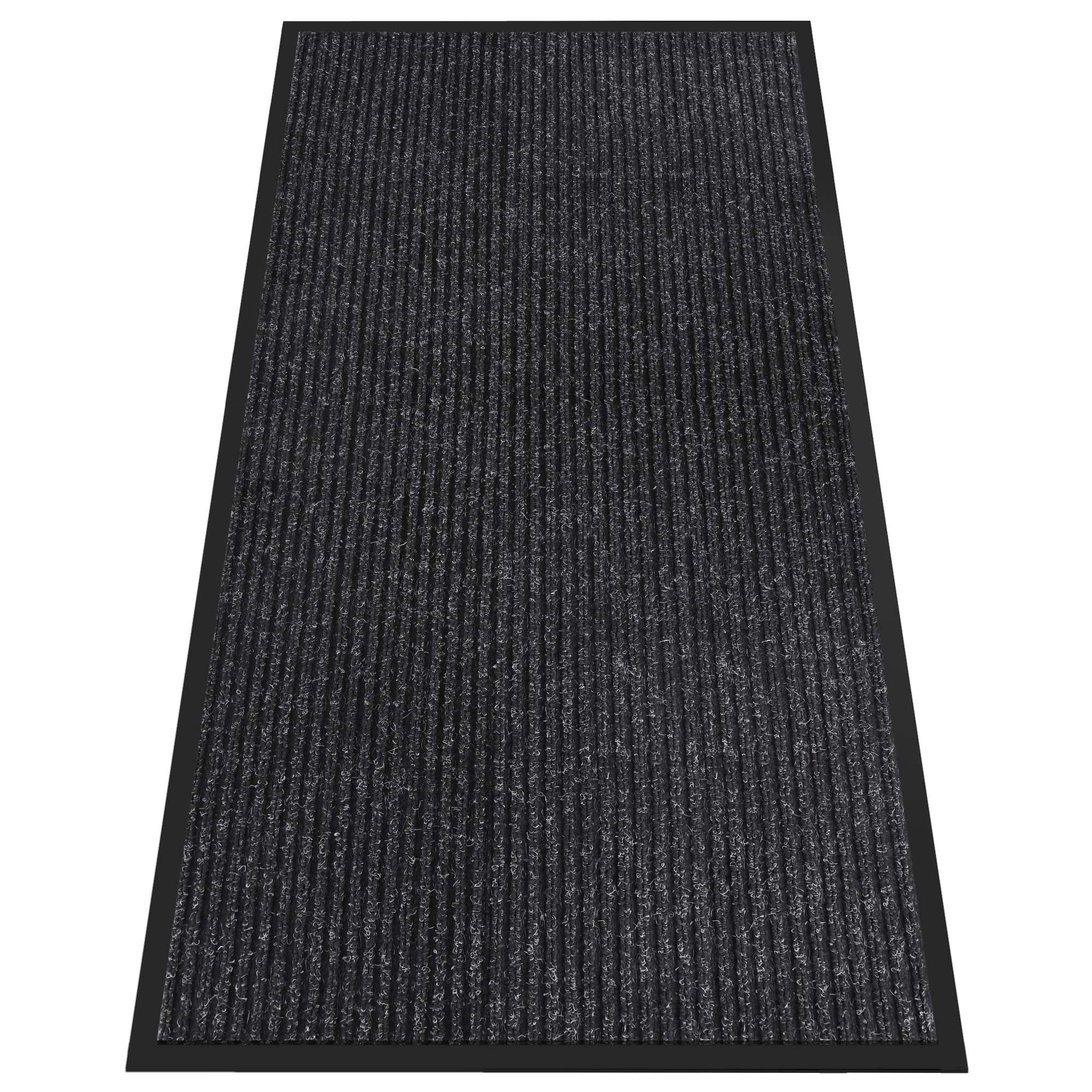 Felpudo para interiores y exteriores, 90 x 180 cm, resistente para entrada, parte trasera antideslizante, atrapa la suciedad, tapete súper absorbente, tapete de entrada comercial al aire libre