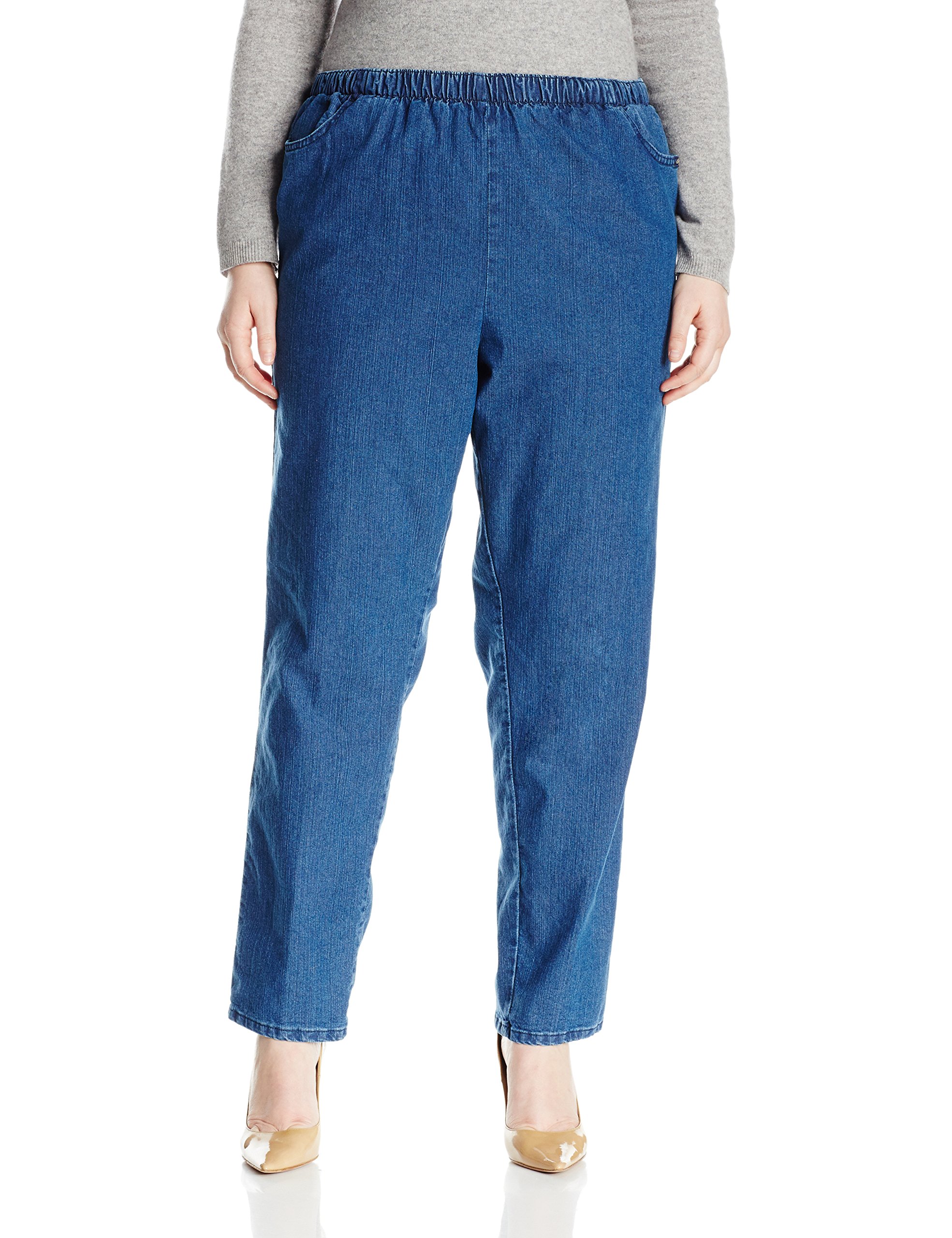 Chic Classic CollectionWomen's Plus Size Stretch Elastic Waist Pull-On Pant