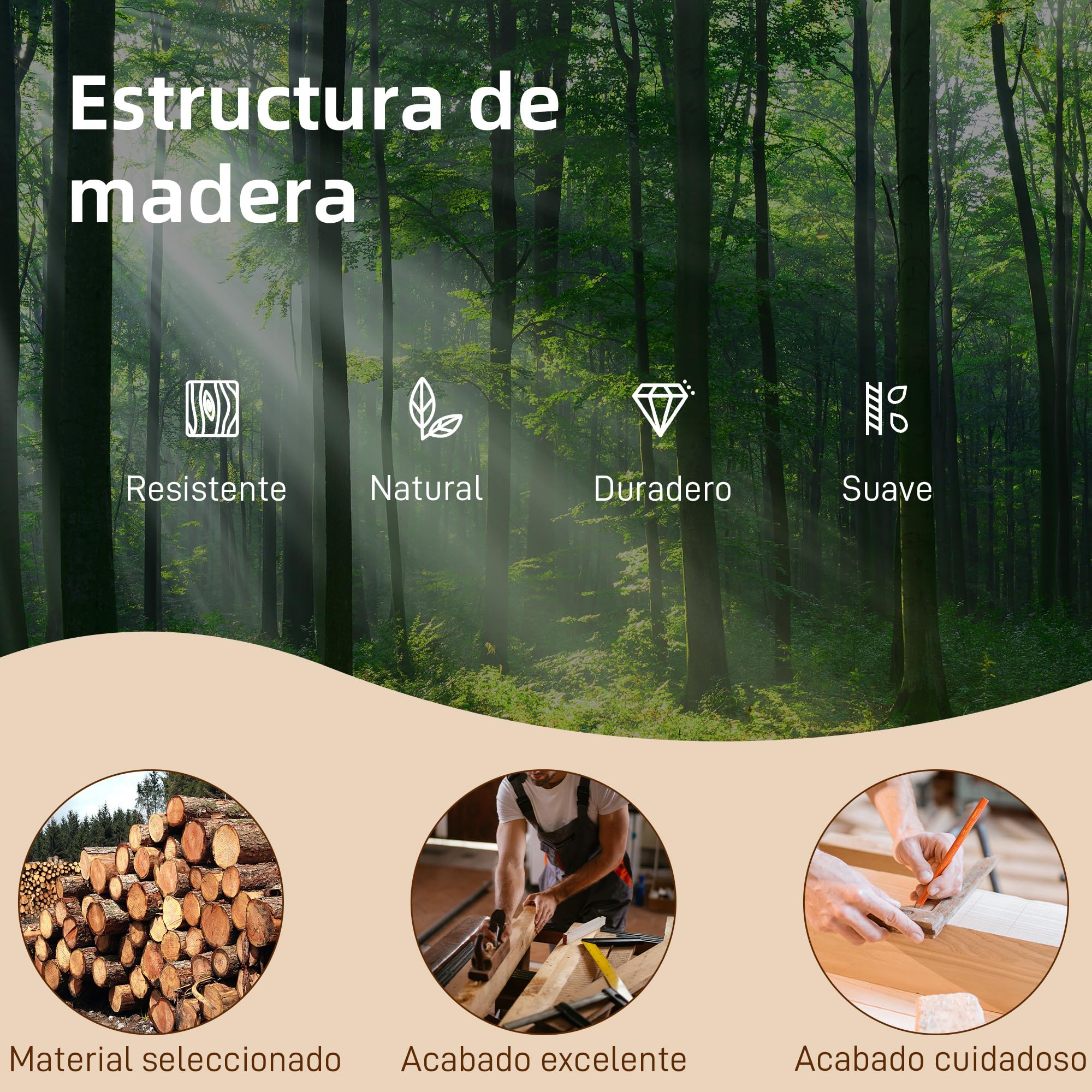 HOMCOM Silla Mecedora, Mecedora de Pana con Respaldo Alto, Patas de Madera de Caucho, Bolsillos, Reposabrazos, Estilo Moderno, Sillón de Lactancia, Carga 120 kg, para Dormitorio, Salón, Beige