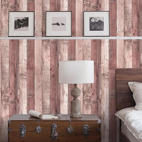 Miniatura 8 de AMIYA Papel tapiz de madera natural y canela para despegar y pegar 177 x 480 pulgadas