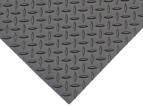 Rhino Mats DV48X6 Diamond Plate Suelo de goma, caucho, 18" de grosor, negro mate