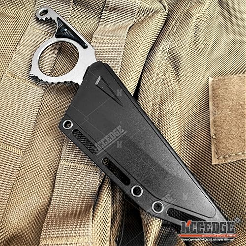 Miniatura 3 de KCCEDGE BEST CUTLERY SOURCE Cuchillo de caza Cuchillo táctico Cuchillo de supervivencia Cuchillo de hoja fija de 7 pulgadas con funda de retención