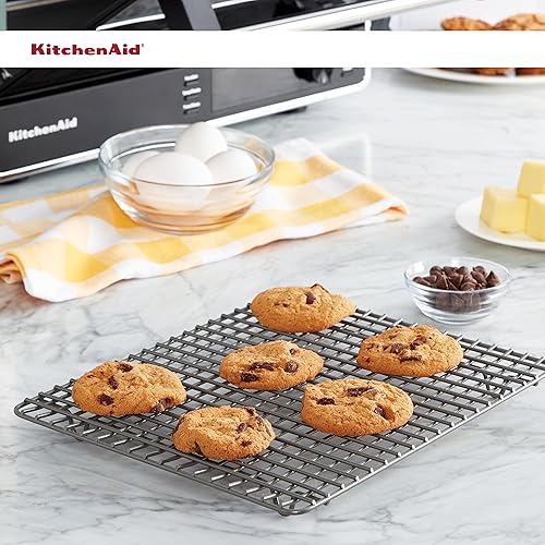 Miniatura 6 de KitchenAid Rejilla para hornear refrigerante para horno de encimera, 10.5 x 9 pulgadas, color plateado