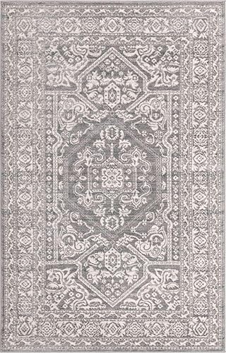 Miniatura 11 de Unique Loom Boston Collection - Alfombra rectangular de 5 pies 1 pulgada x 8 pies, color gris y marfil