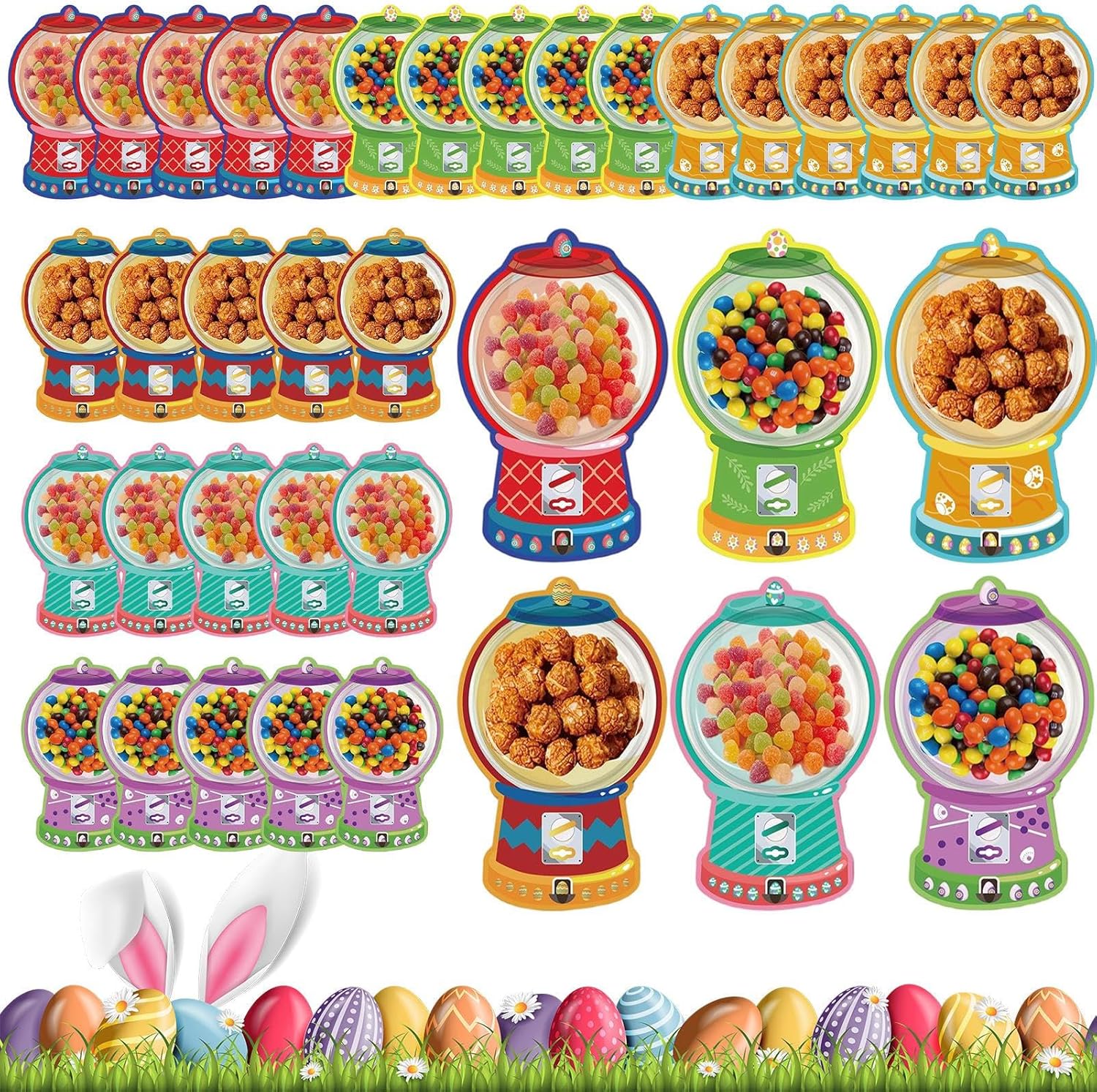 Cartes à bonbons 36 pièces, fournitures festives de Pâques, cartes distributrices de bonbons amusantes pour amis, collègues, voisins, carte en papier avec porte-bonbons pour la maison, le bureau, les réunions de famille