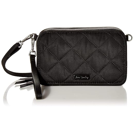 Vera Bradley Women's Performance Twill All in One Crossbody Purse With RFID Protection, Black, One Size