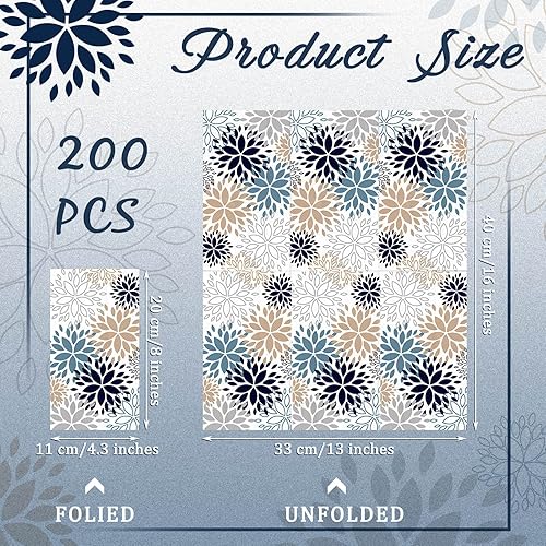 Miniatura 2 de Karenhi 200 toallas de papel de mano florales de 2 capas de flores de dalia para invitados, toallas de papel de primavera para baño, toallas de mano