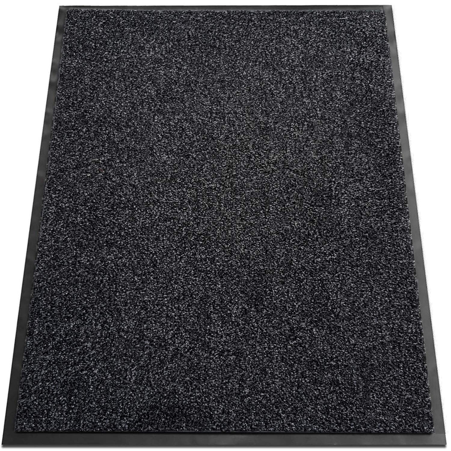 TrendMakers Dirt Stopper Door Mats | Heavy Duty Barrier Mats Anti-Slip Dirt Trapper |15 Sizes - Anthracite Mix - 80 x 120cm - POLYESTER PILE