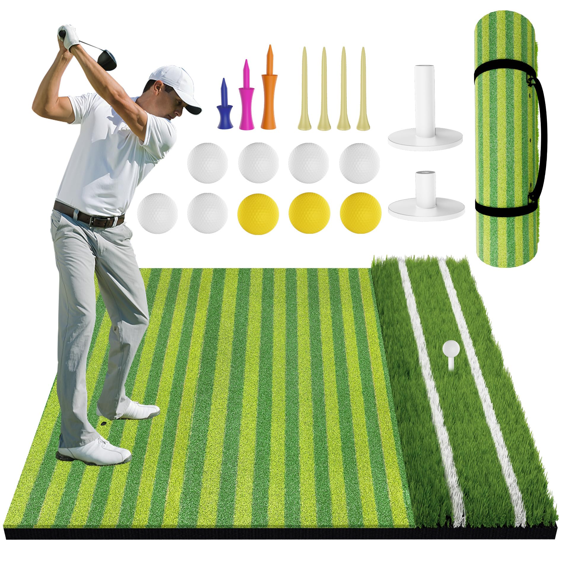 Snapklik.com : 5x4ft Thickened Golf Hitting Mat Indoor & Outdoor ...