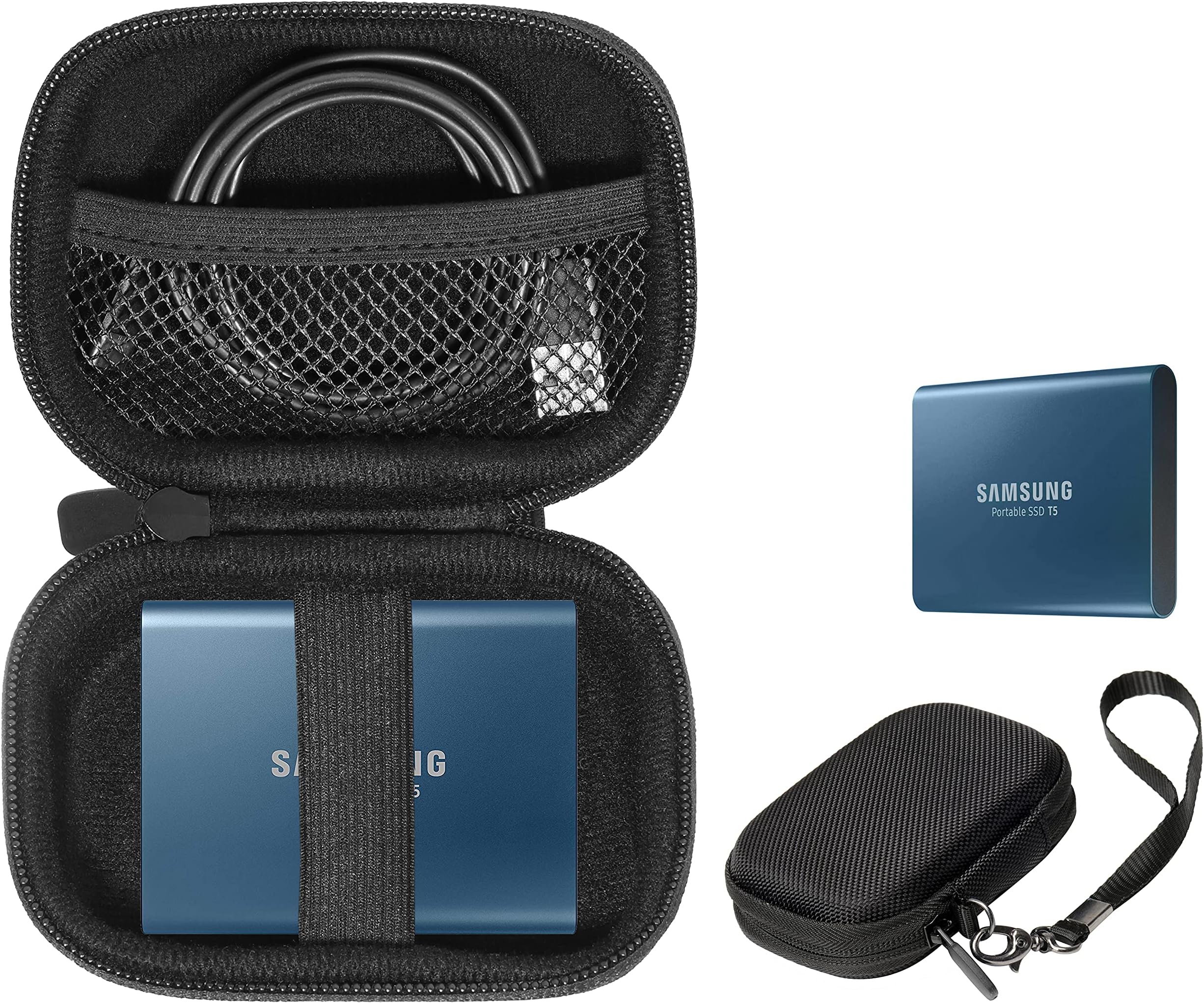 Alltravel External Solid State Hard Drive Case for Samsung T3, T5 Portable 250GB 500GB 1TB 2TB SSD USB 3.0 External Solid State Drives, Strong Compact case with Light Weight Feature