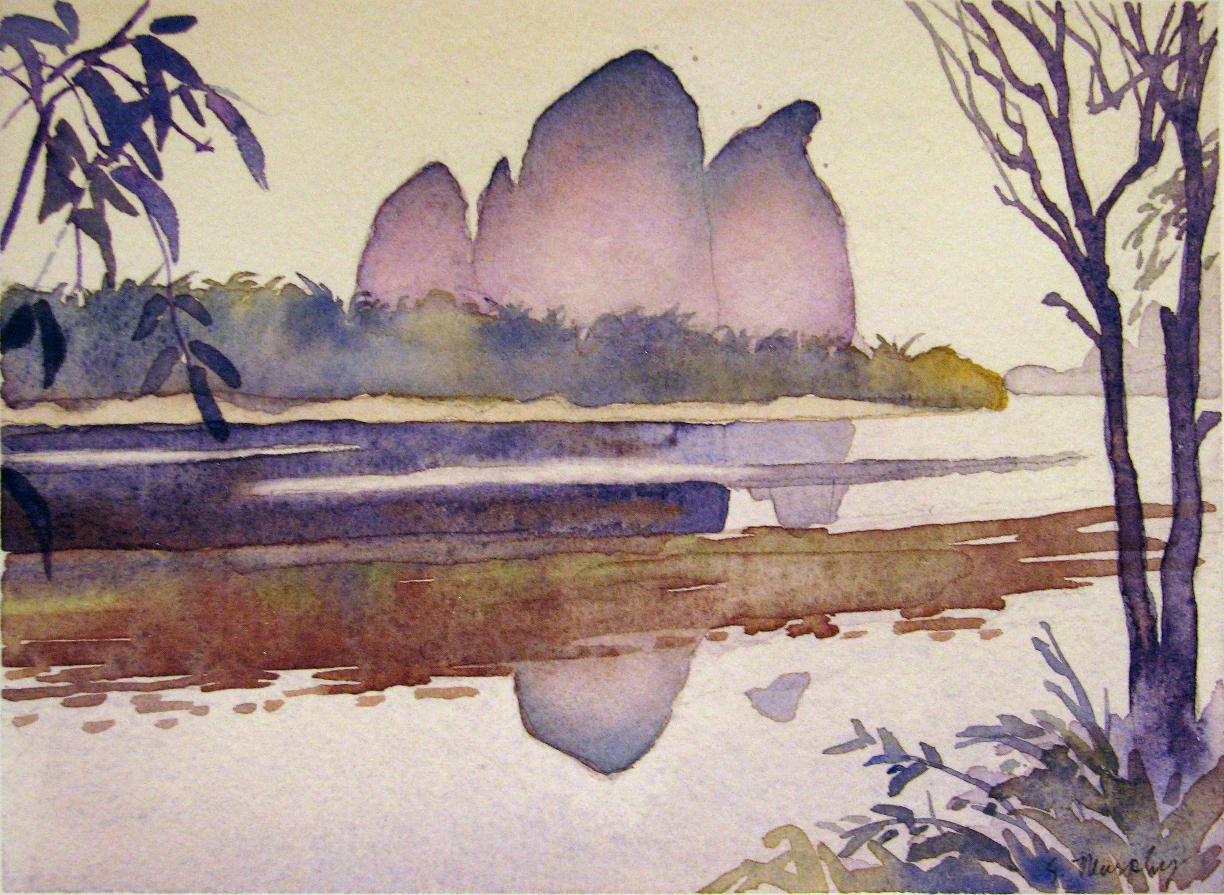 Style ARThouse Dreaming of Guilin, Giclee Print of Watercolor Landscape, Picture Showing the Quaint Karst Mountains of China, 10 X 13 Inches
