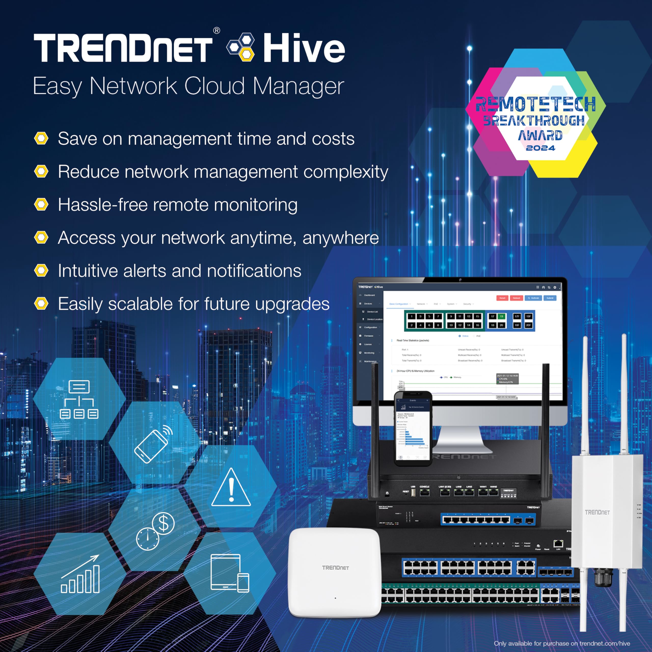 TRENDnet, TEW-921DAP, WiFi 6 Dual Band con Access Point, Bianco