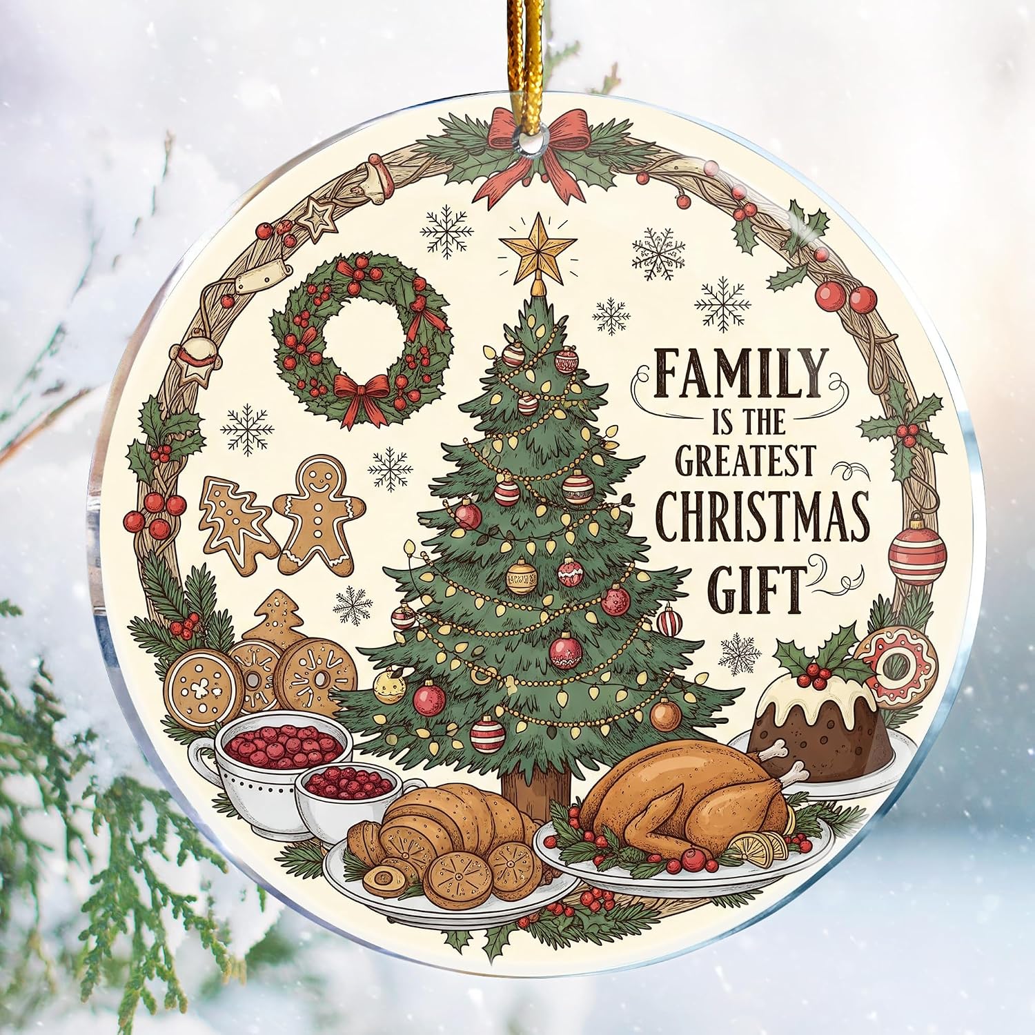 Family is The Greatest 6 Ideas for Christmas - Christmas Ornaments - Christmas Decorations - 3.6 in Acrylic - Funny Gag Gifts - White Elephant