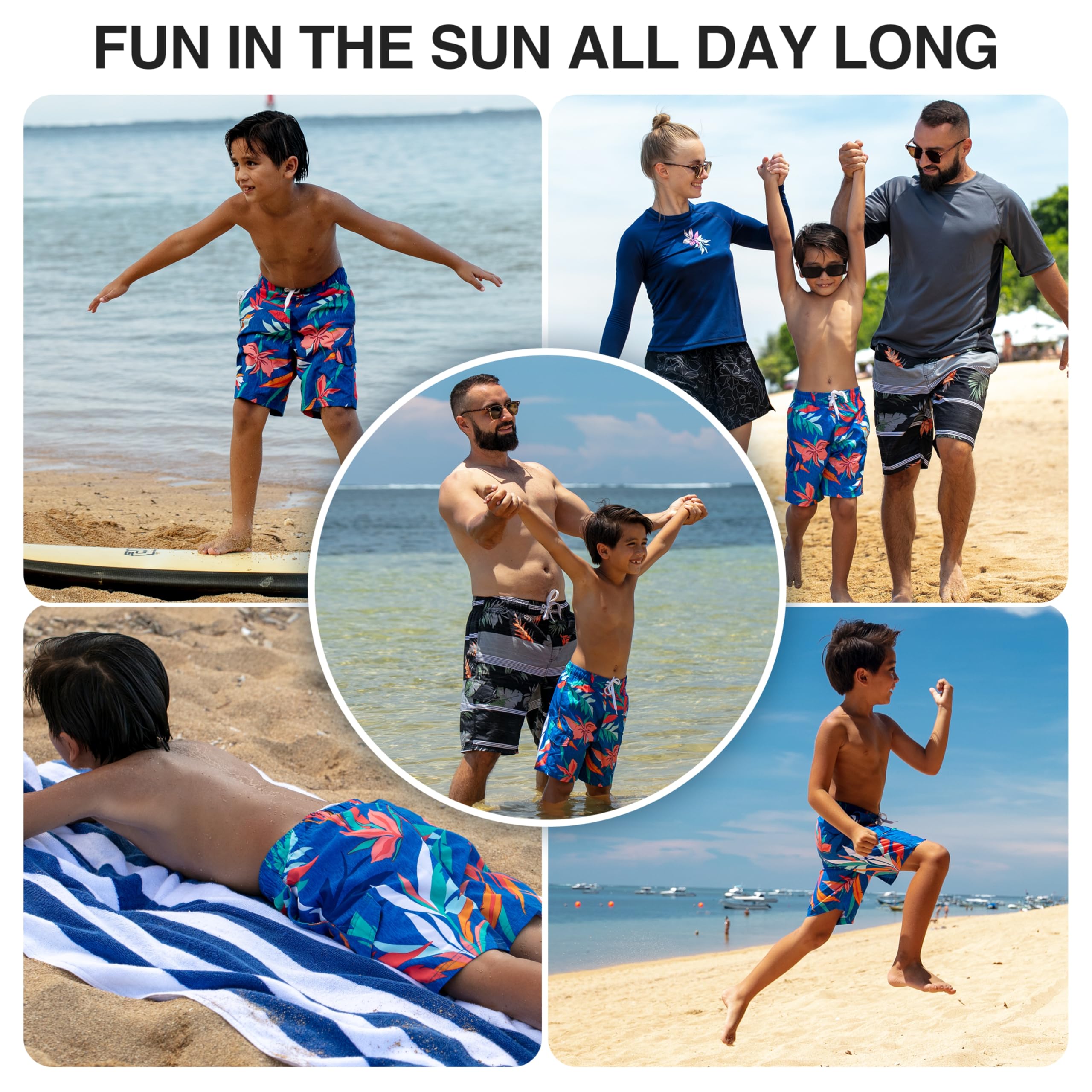 Kanu Surf Boys' Yolo Quick Dry UPF 50+ Beach Swim Trunk, Seaweeds Royal, 8