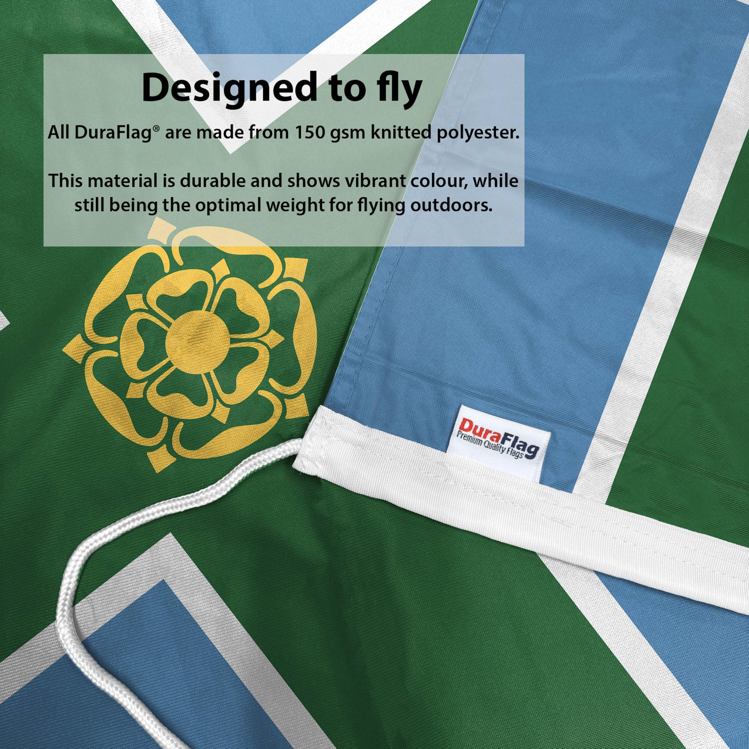 DuraFlag Derbyshire 5ft x 3ft with Rope and Toggled - Premium Quality 5x3 County Flags, 5ft x 3ft (150cm x 90cm) - Image 3