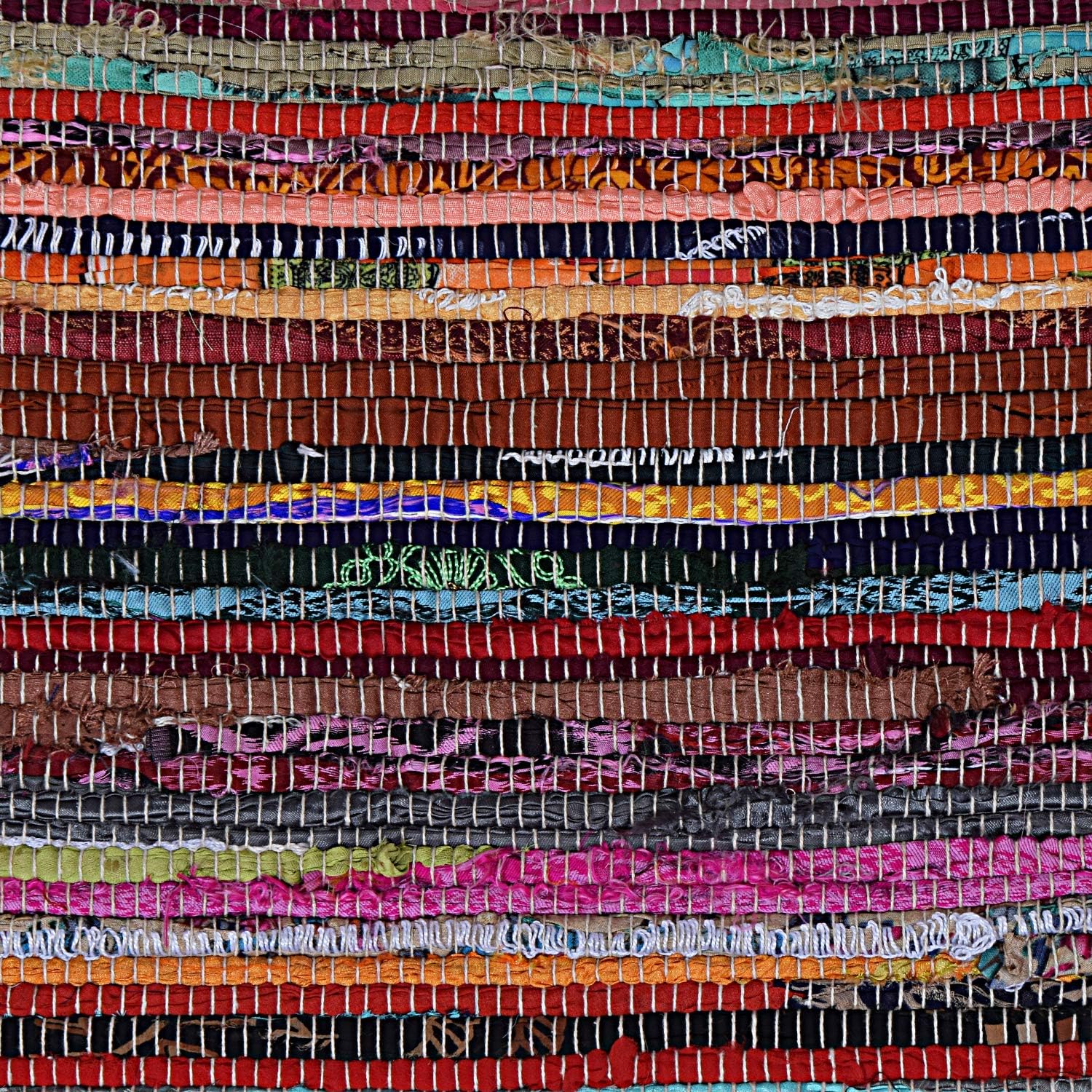 Marubhumi Reversible Area Runner Chindi Rug for Bedroom, Living Room, Kitchen, or Laundry Room 100% Recycled Cotton (20"x 32") - Unique Multi Colors - Image 5