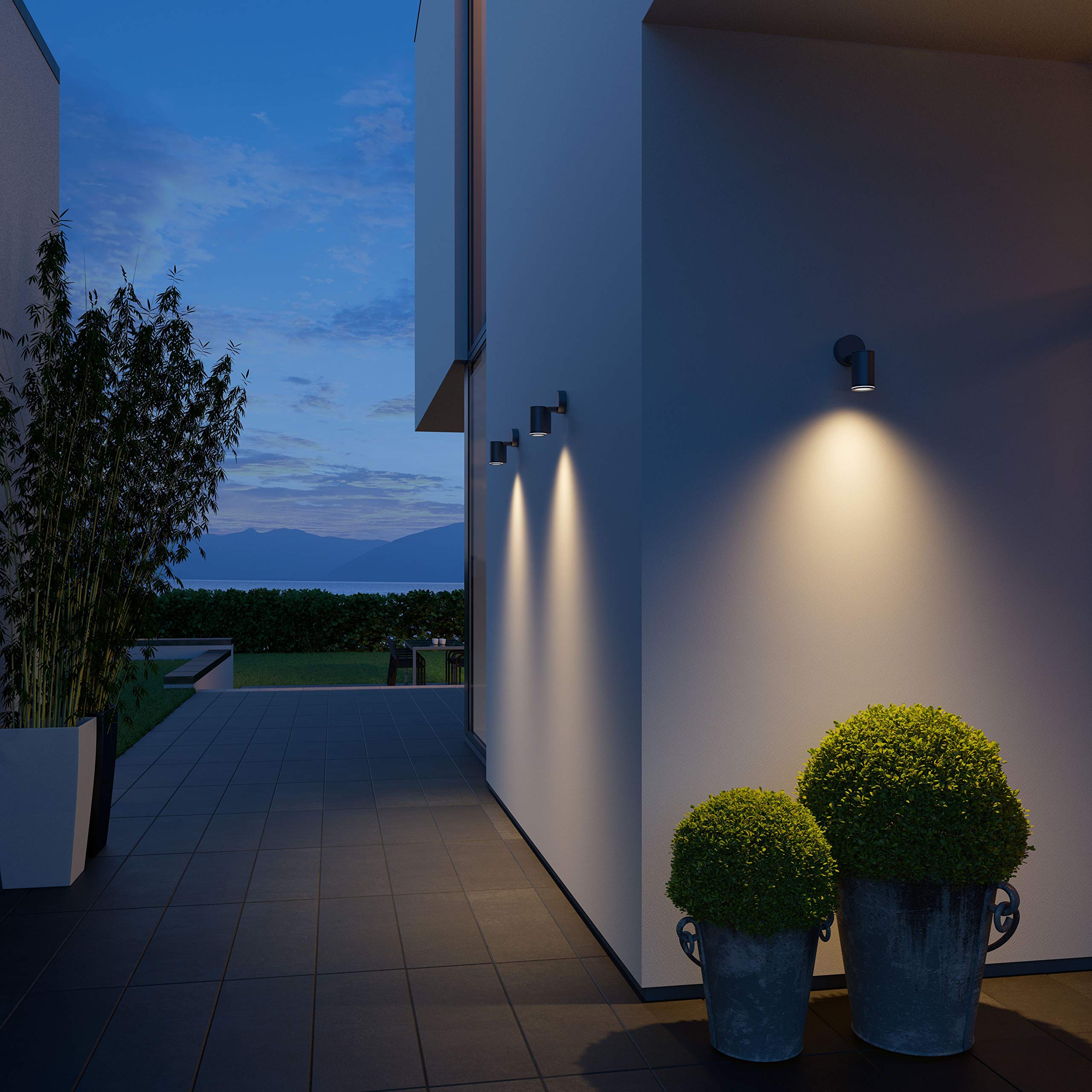 Steinel Spot ONE SC Foco LED, fabricado en aluminio, en color antracita, con consumo de 7,9 W, sensor de movimiento de 90° y bombilla LED GU10, conectable y controlable a través de una aplicación
