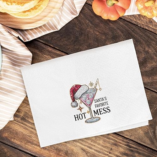 Miniatura 6 de Toallas de cocina de Martini de Navidad, toallas de mano de Navidad, regalos de Martini para mujeres, paños de cocina para cocina, hogar, bar,