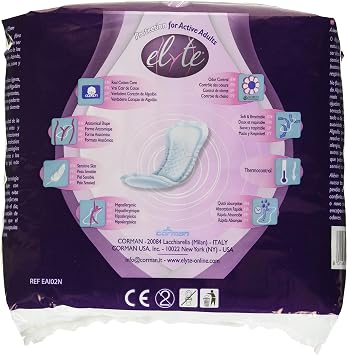Elyte 100% Pure Cotton Bladder Control Pads-Sensitive Skin Safe, Normal, 24 Count