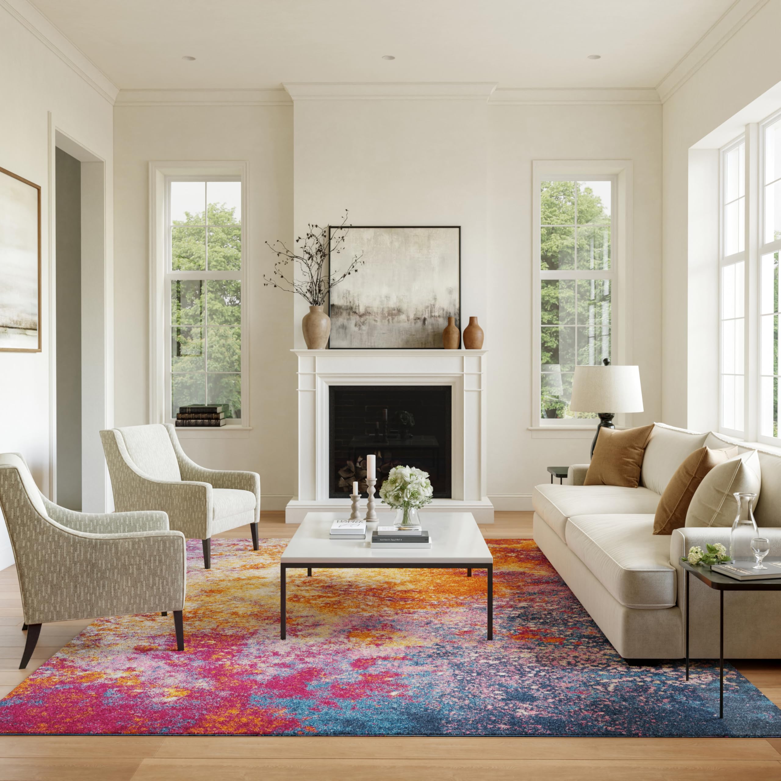 Nourison Home Passion 9' x 12' Multicolor Fabric Modern Area Rug (9' x 12')