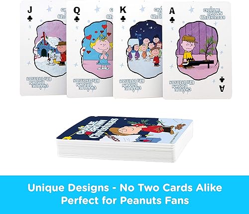 Miniatura 3 de AQUARIUS Peanuts Charlie Brown - Baraja de cartas con temática navideña para tus juegos de cartas favoritos, mercancía y coleccionables con licencia