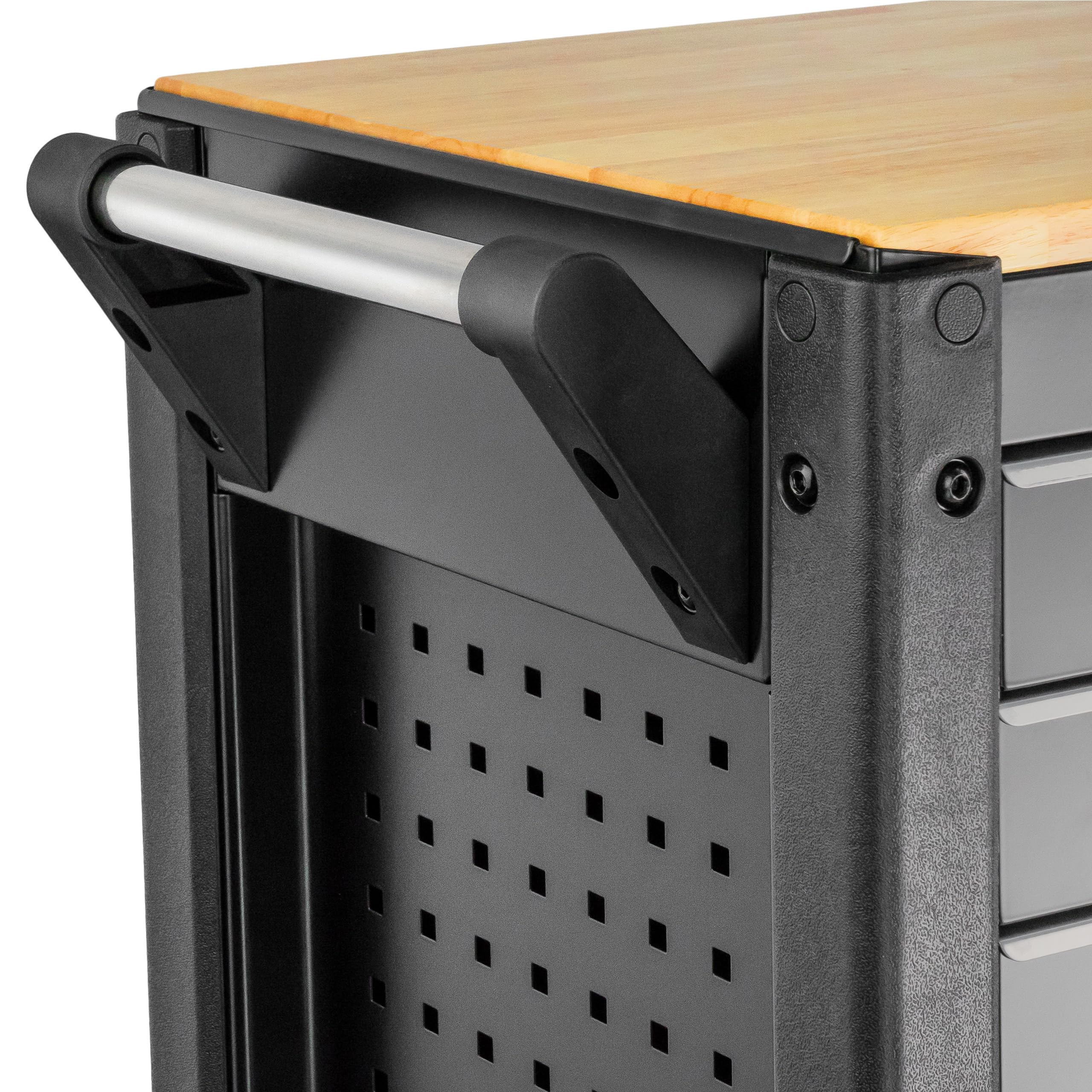 STIX UltimatePro C7 Servante d'atelier 7 tiroirs, Plateau en Bois d'hévéa