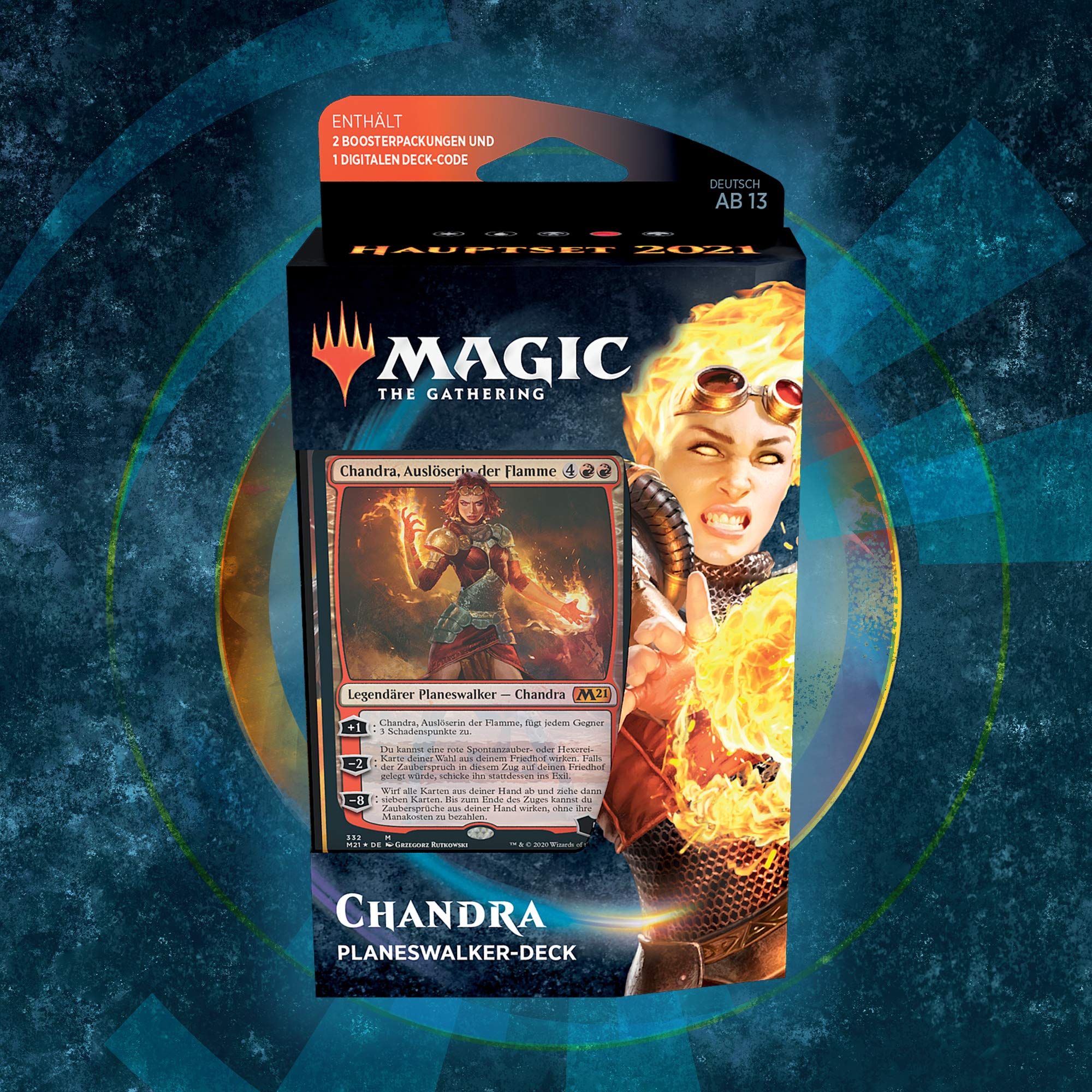Magic: The Gathering Planeswalker-Deck Chandra, katalizator płomieni, zestaw główny 2021 (60 kartek)