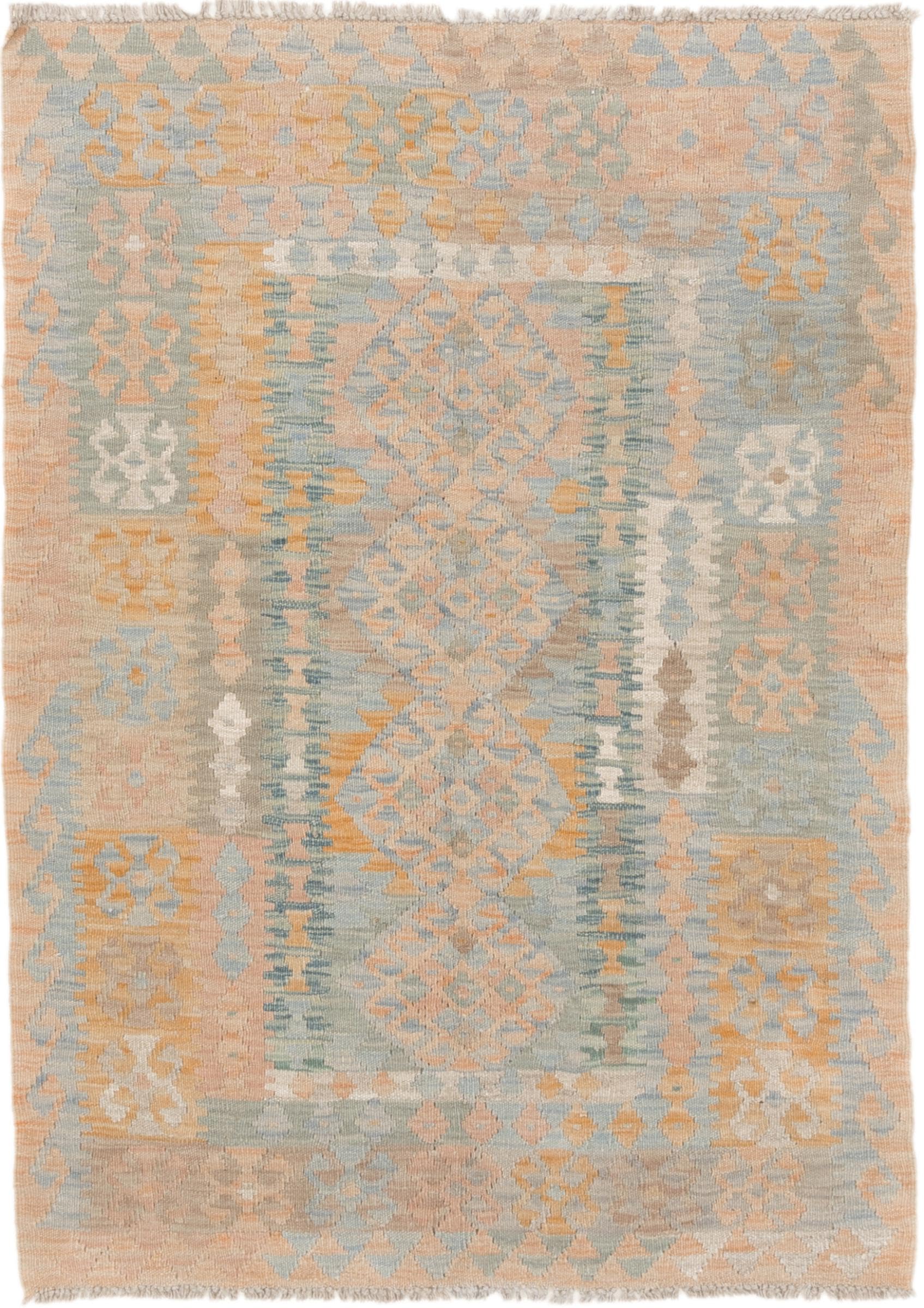 Tapis Kilim afghan en laine 107x148 cm résistant et facile à nettoyer