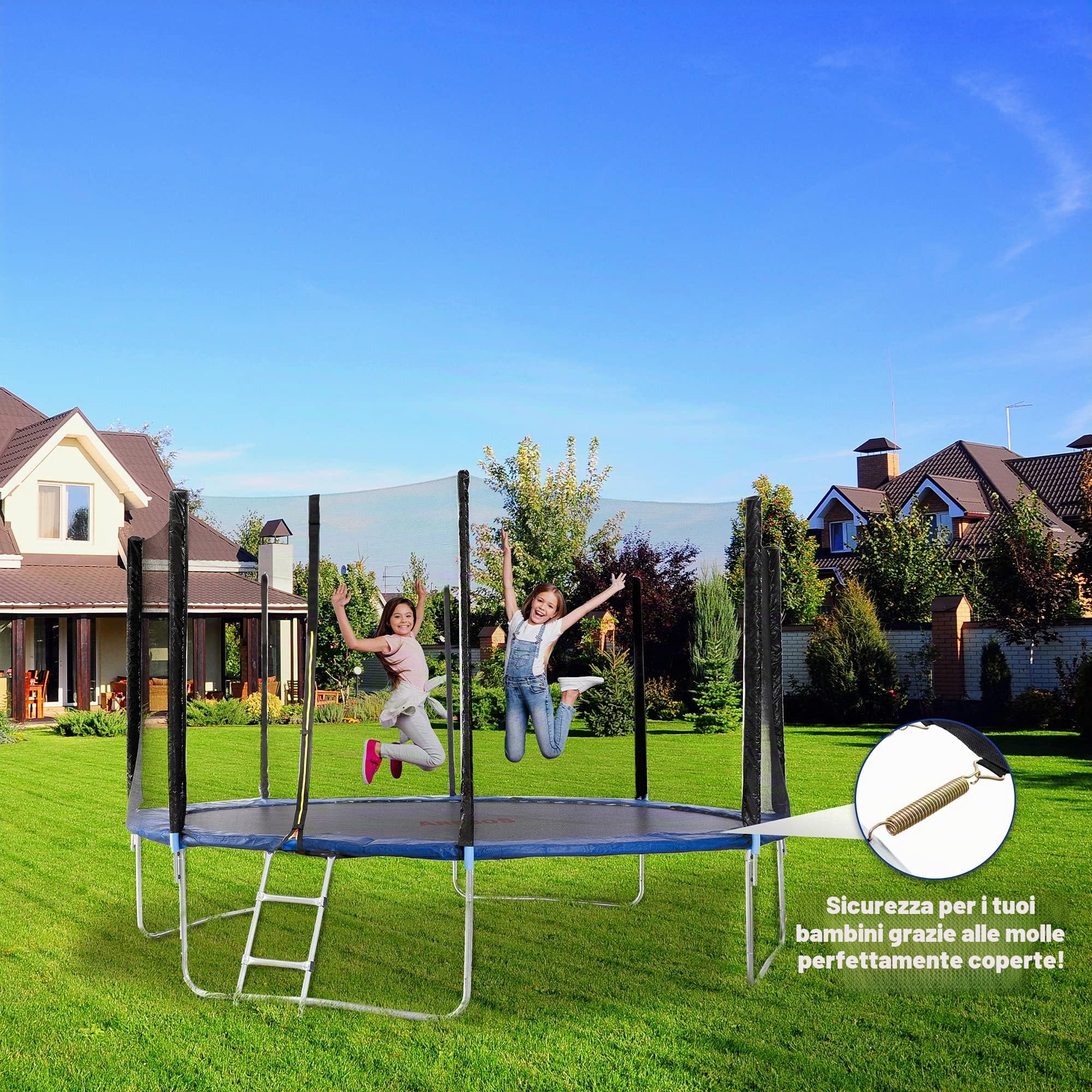 Arebos Trampolino e Rete | Rete di Sicurezza | 244, 305, 366, 396, 430, 460 e 490 cm