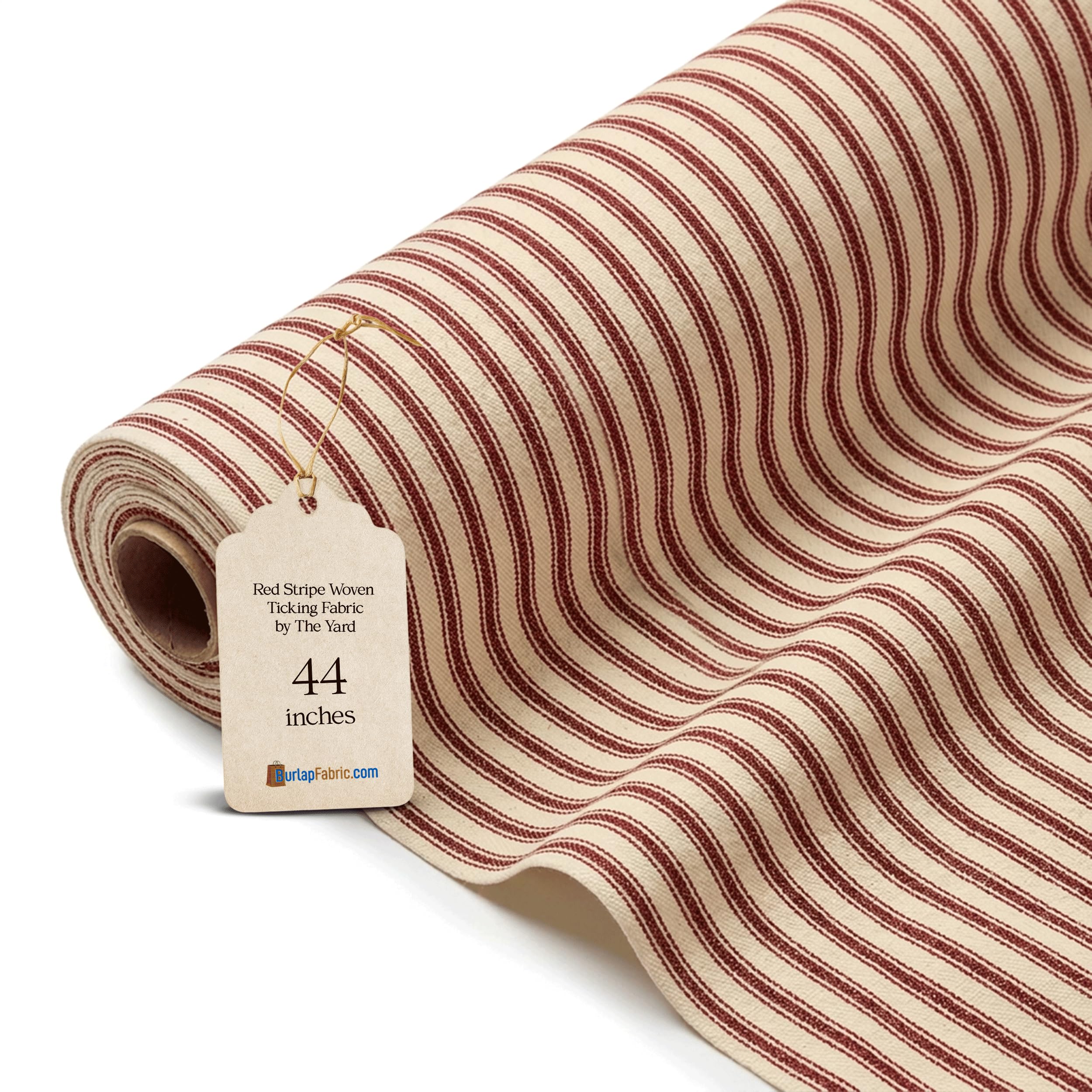 Amazon.com: Red Woven Ticking Fabric 100% Cotton - 44/45