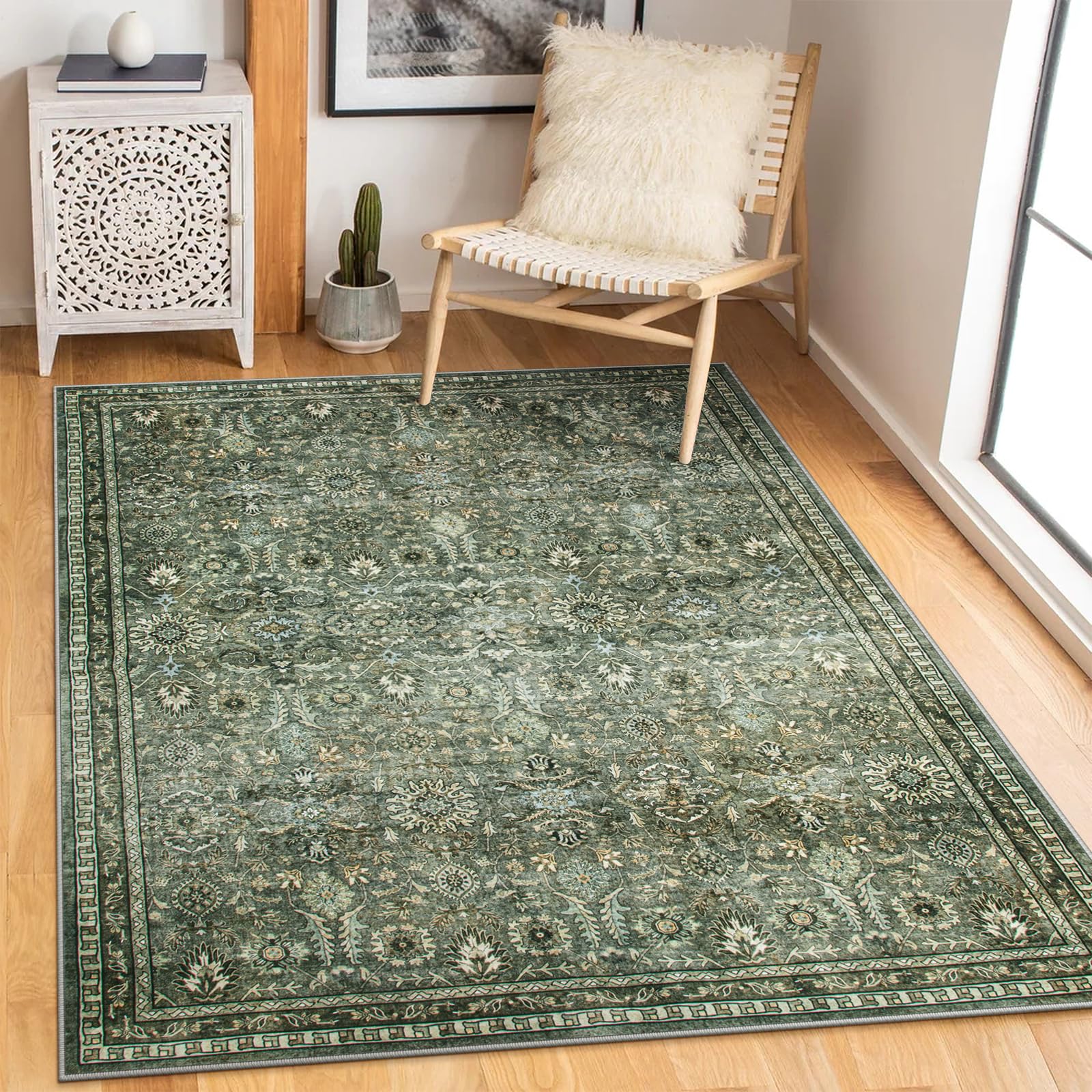 Amazon.com: Morebes Vintage 5x7 Area Rugs for Living Room, Washable Non ...