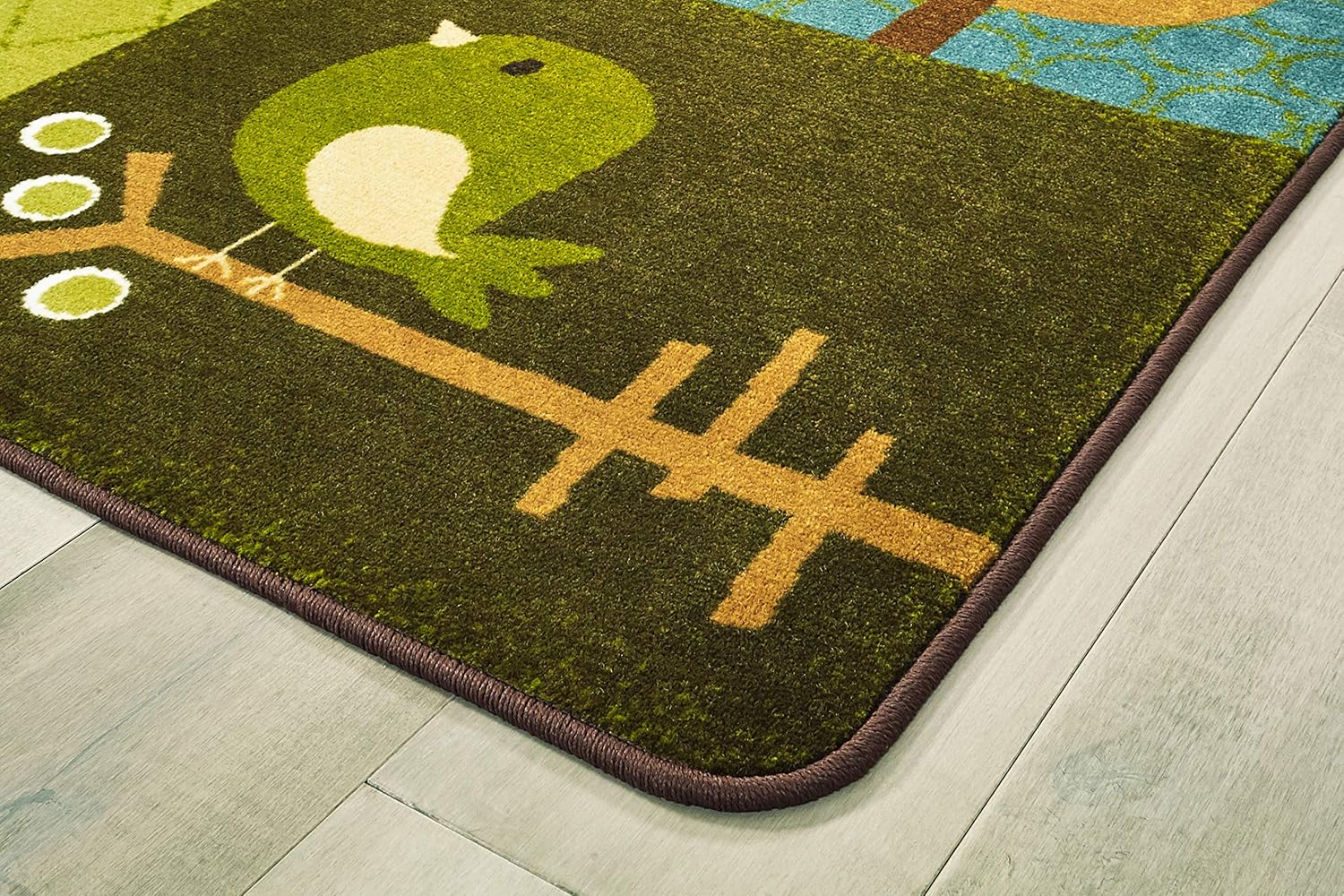 Carpets for Kids 22726 KIDSoft Nature's Friends Toddler Classroom Kids Room Rug 9ft X 6ft Rectangle Nature Colors Brown