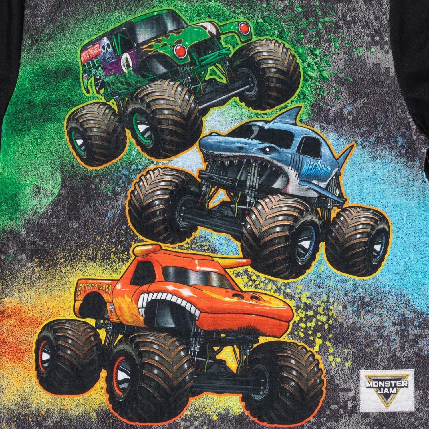 Monster Jam Pajama Set with Grave Digger, Megalodon, El Salvador