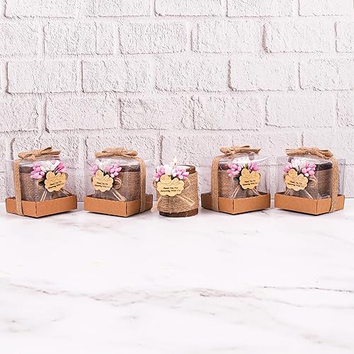 Vista 119 de HTF - Juego de 10 portavelas de madera para decoración de baby shower, regalos de revelación de género, portavelas de madera para baby shower Marrón