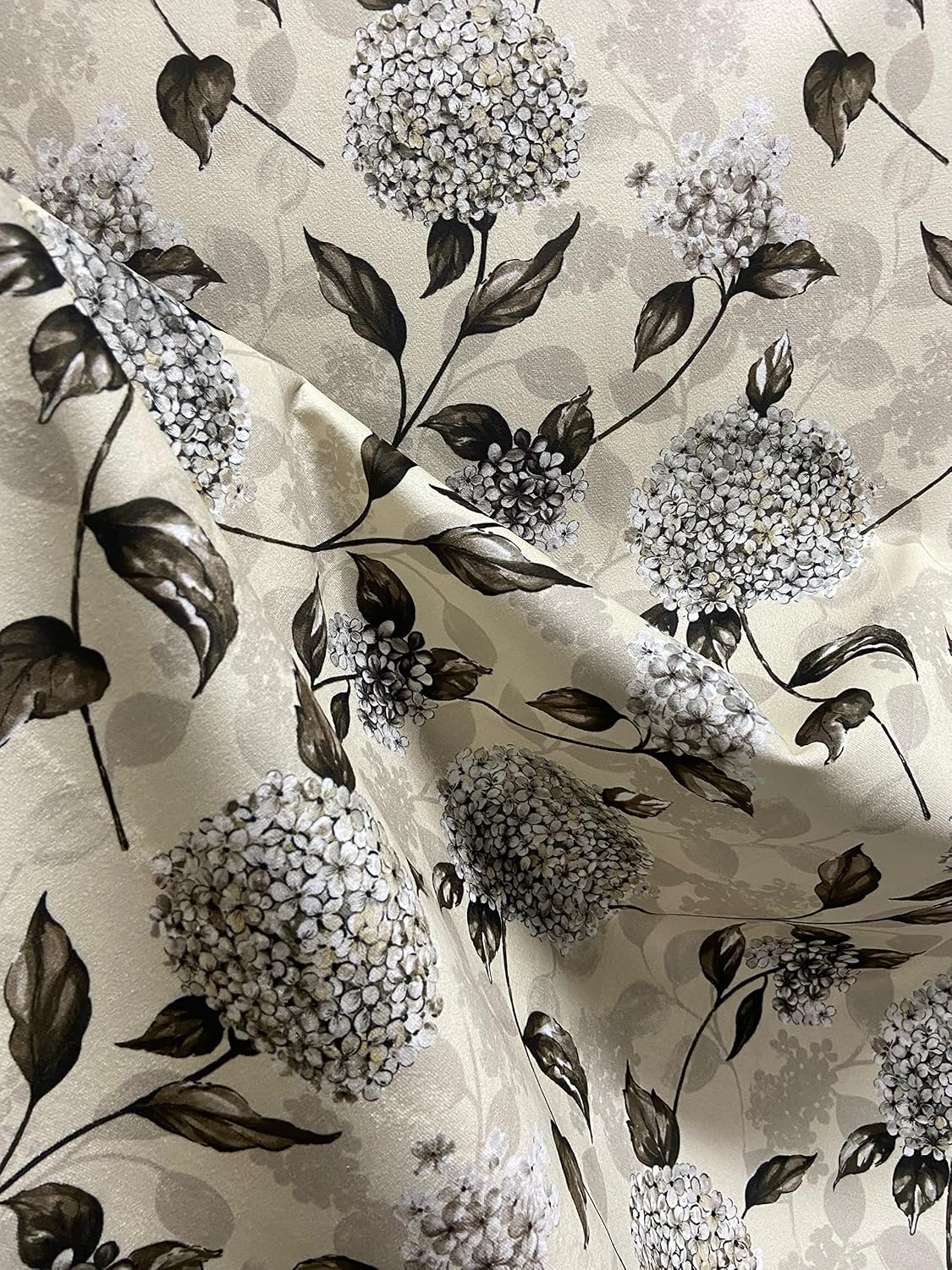 Soft Thick Luxurious Velvet Digitally Printed Floral Design Fabric Material for Upholstery Window Treatments Cushion Chair Cover Craft - Width 54 inches - Fabric By The Yard (Brown)