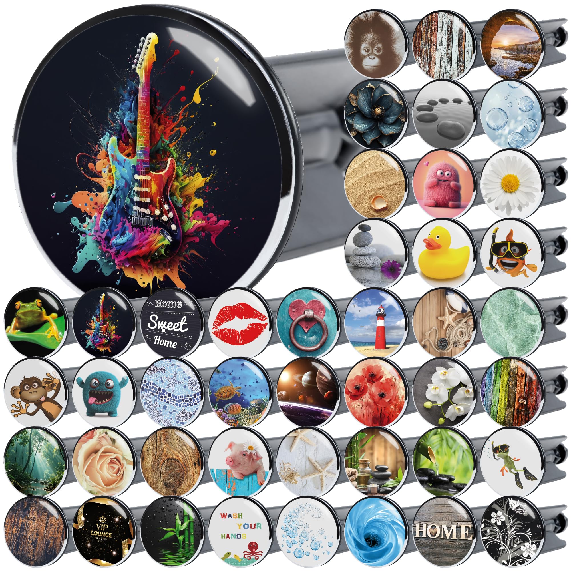 Sanilo Wash Basin Plug, Wide Choice of Beautiful Sink Plugs, Easy to Insert into the Wash Basin (Guitar)