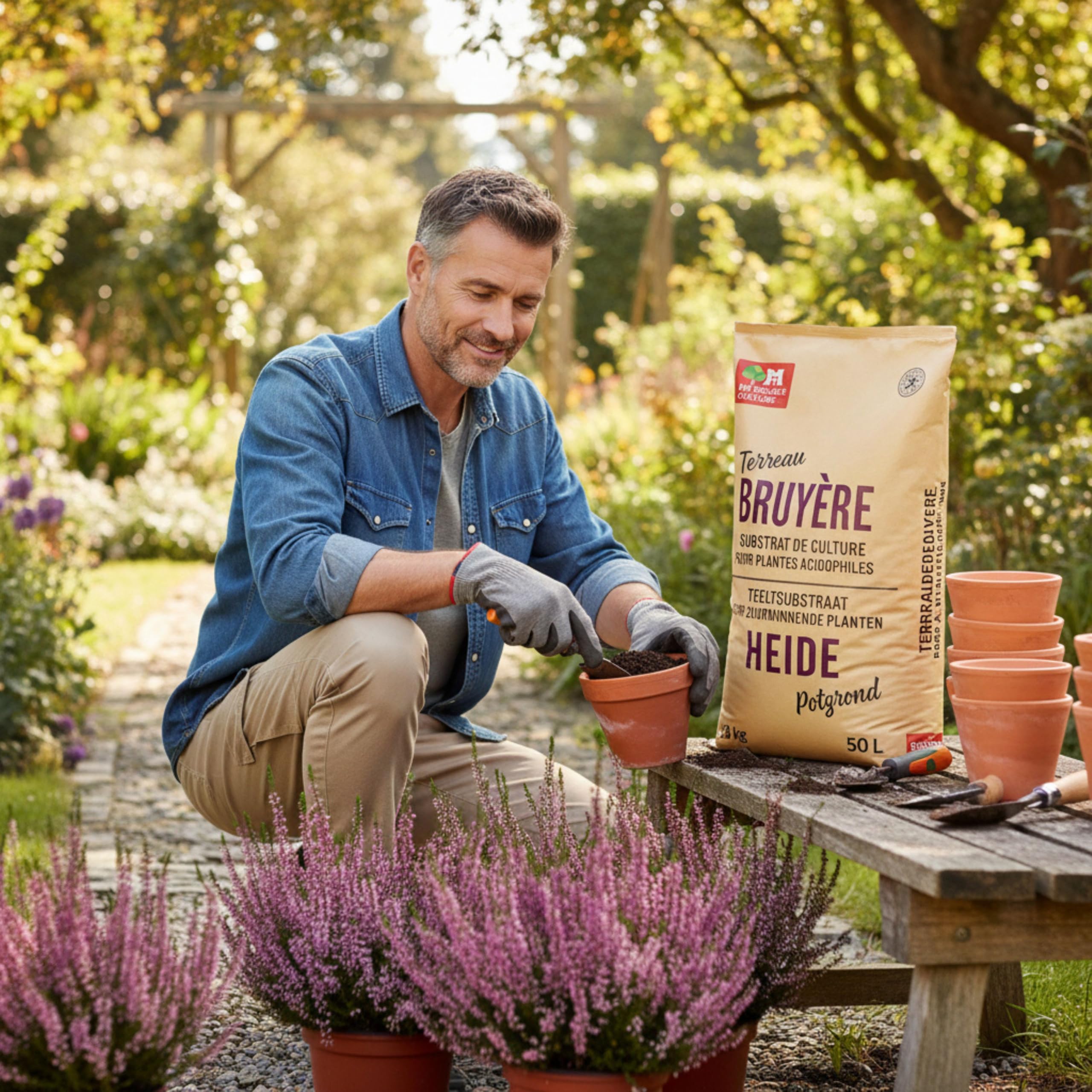 La Plaine Chassart - Terre de Bruyere 50L - pour Toutes Les Plantes Acidophiles - Rhododendrons et Azalées - Usage Intérieur et Extérieur - Parc, Jardin, Terrasse, Balcon, ...