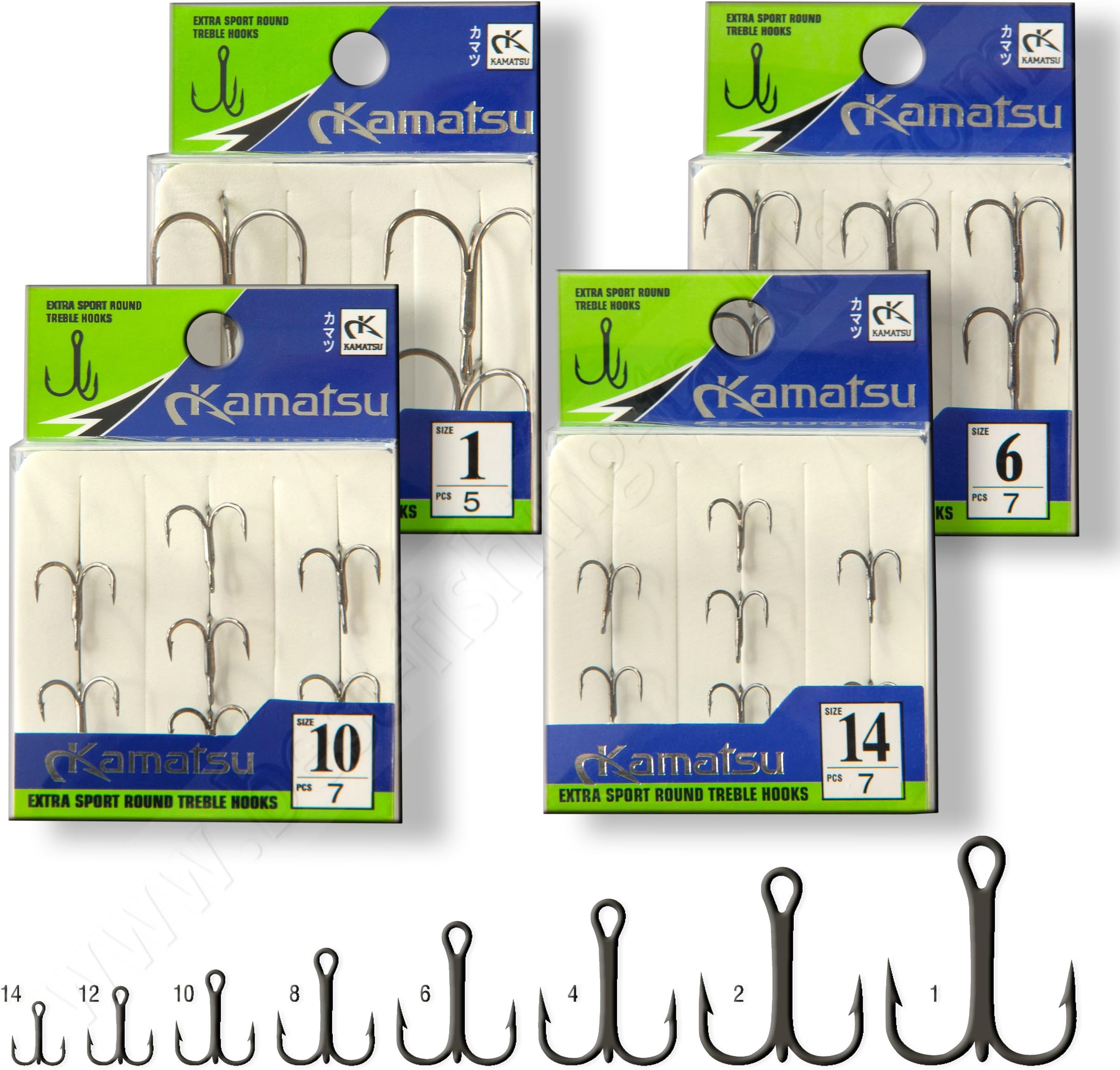 Treble Hooks Sport sizes 14 12 10 8 6 4 2 1 Black Sea Pike Zander Fishing
