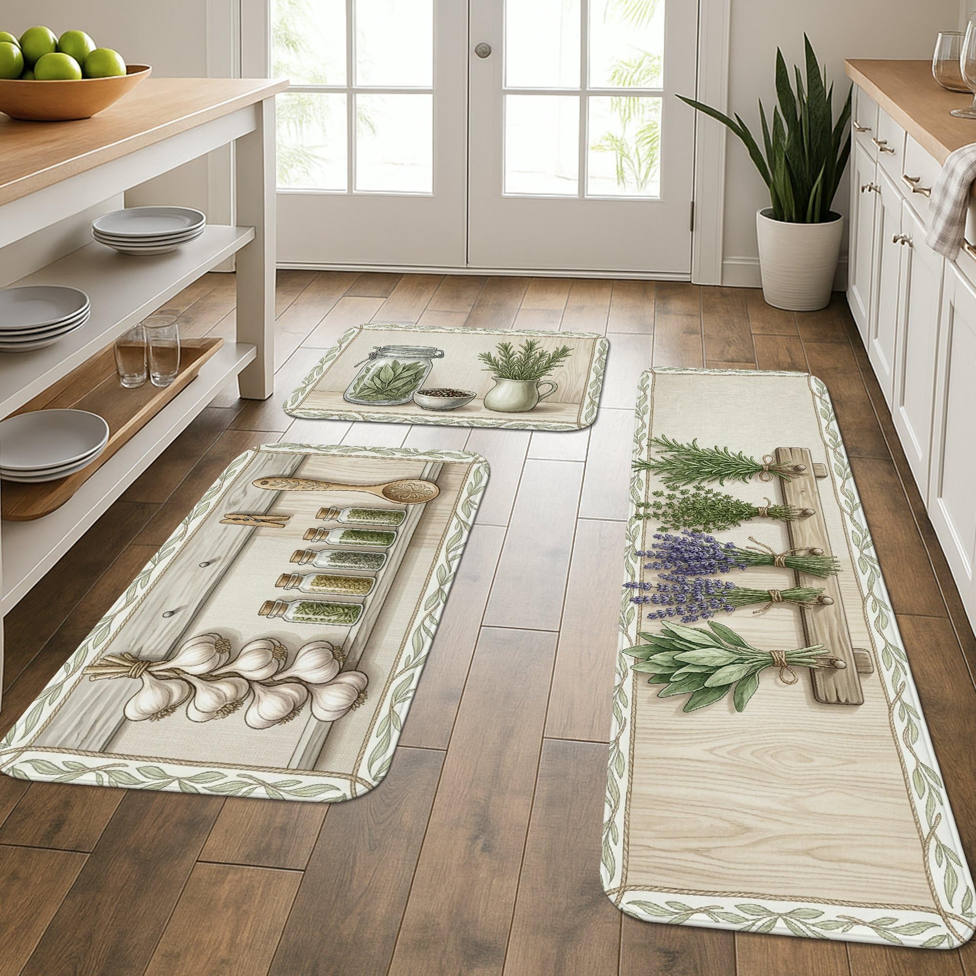 Tapis de cuisine en bois naturel lavable idéal pour évier et couloir