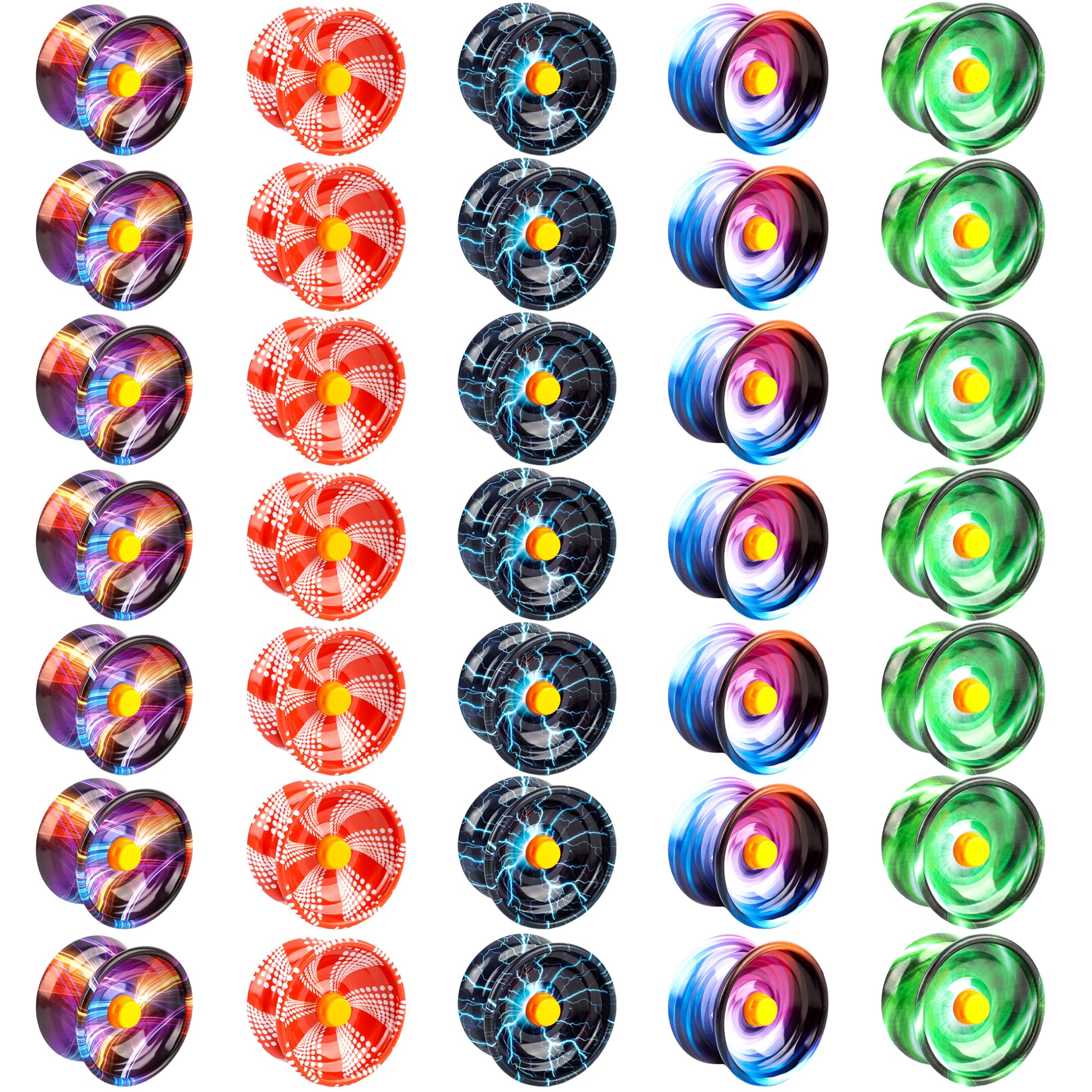 35 Pack Yo-Yo Alloy Response Balls Bulk Colorful Metal Response Yo-Yo Automatic Return Technology Balls for Beginners Boys Adult Training Party Favor