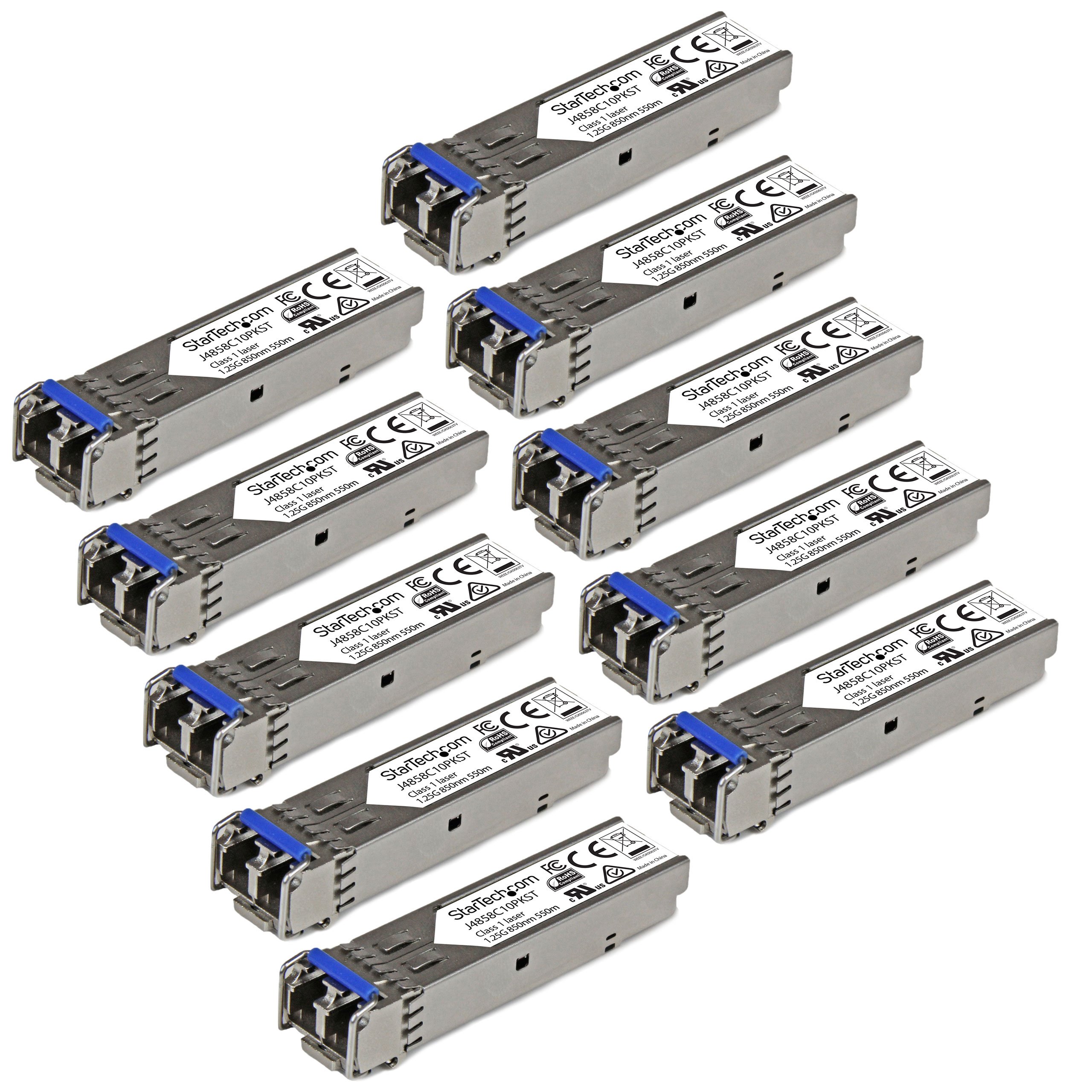 StarTech Paquet 10 Modules SFP HP J4859C, 1000BASE-LX, LC 10km | Monomode, MMF, HPE 1400 1700, Compatible, Fibre optique, Garantie à vie