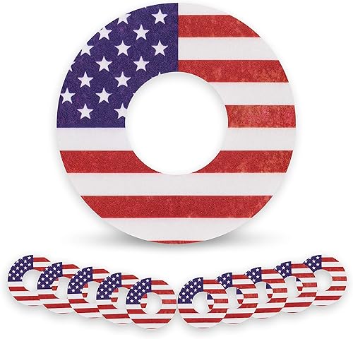 ExpressionMed - Parche adhesivo para libre (paquete de 10) - Fabricado en los Estados Unidos, impermeable, parte trasera dividida, cinta CGM