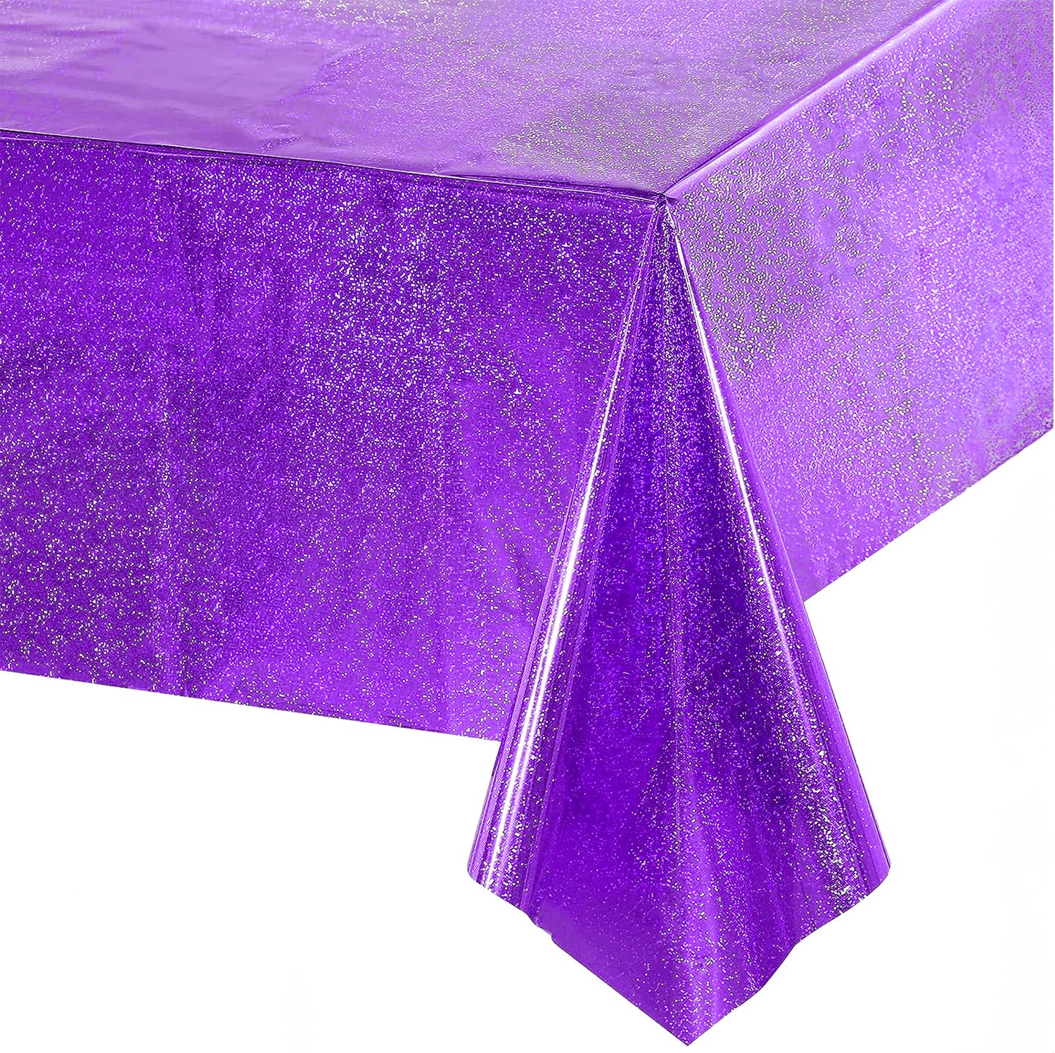 Party Tischdecke Lila Glitzer 1 Stück - Geburtstag Tischdecken Foil Plastik Einweg Party Deko für Kpop Monster Schmetterling Vampire Einschulung Schulkind Halloween Party Deko