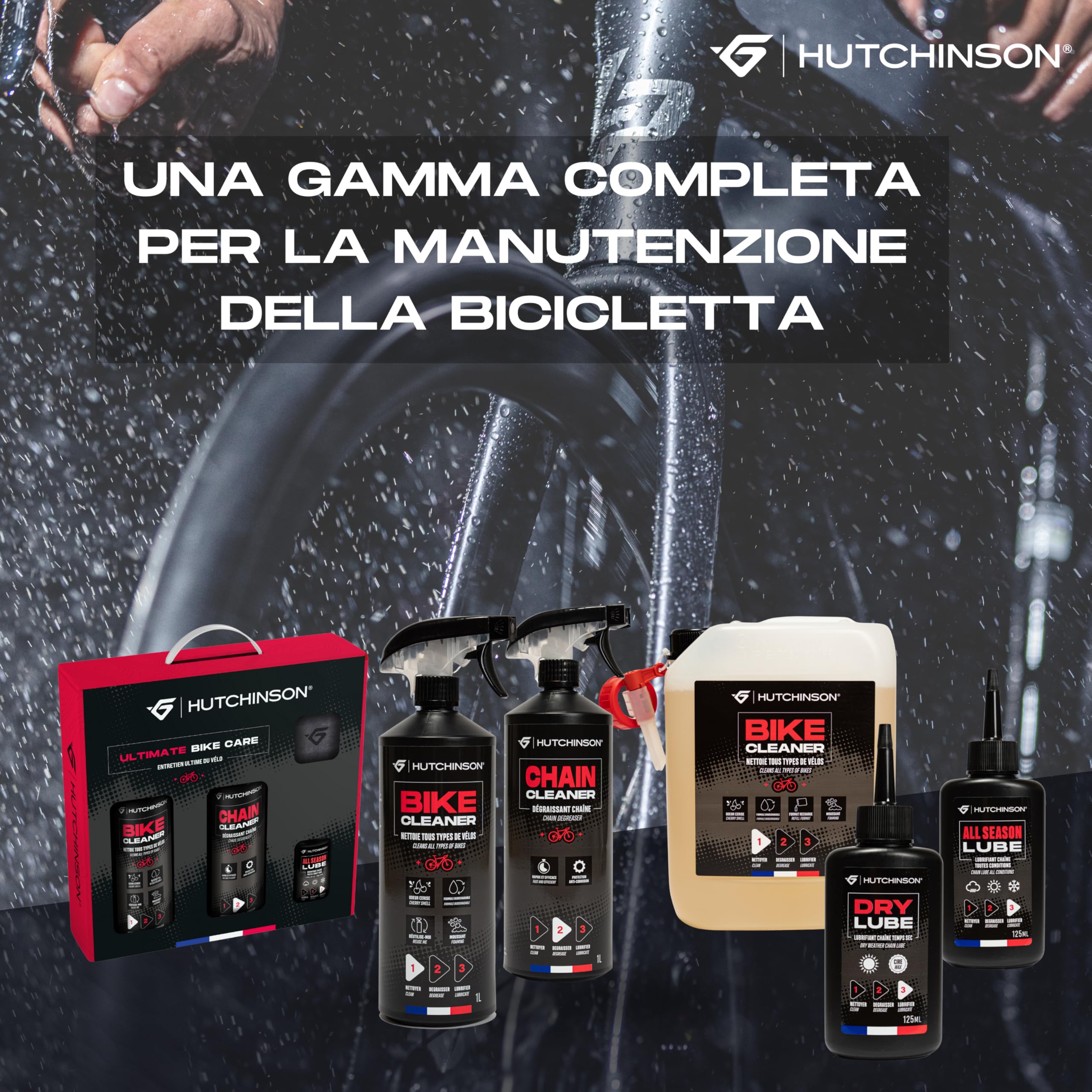 HUTCHINSON – DRY LUBE 125ml – Lubrificante Catena per Clima Secco | Formula a Base di Cera Made in France | Riduce Usura e Attrito | Prestazioni Elevate